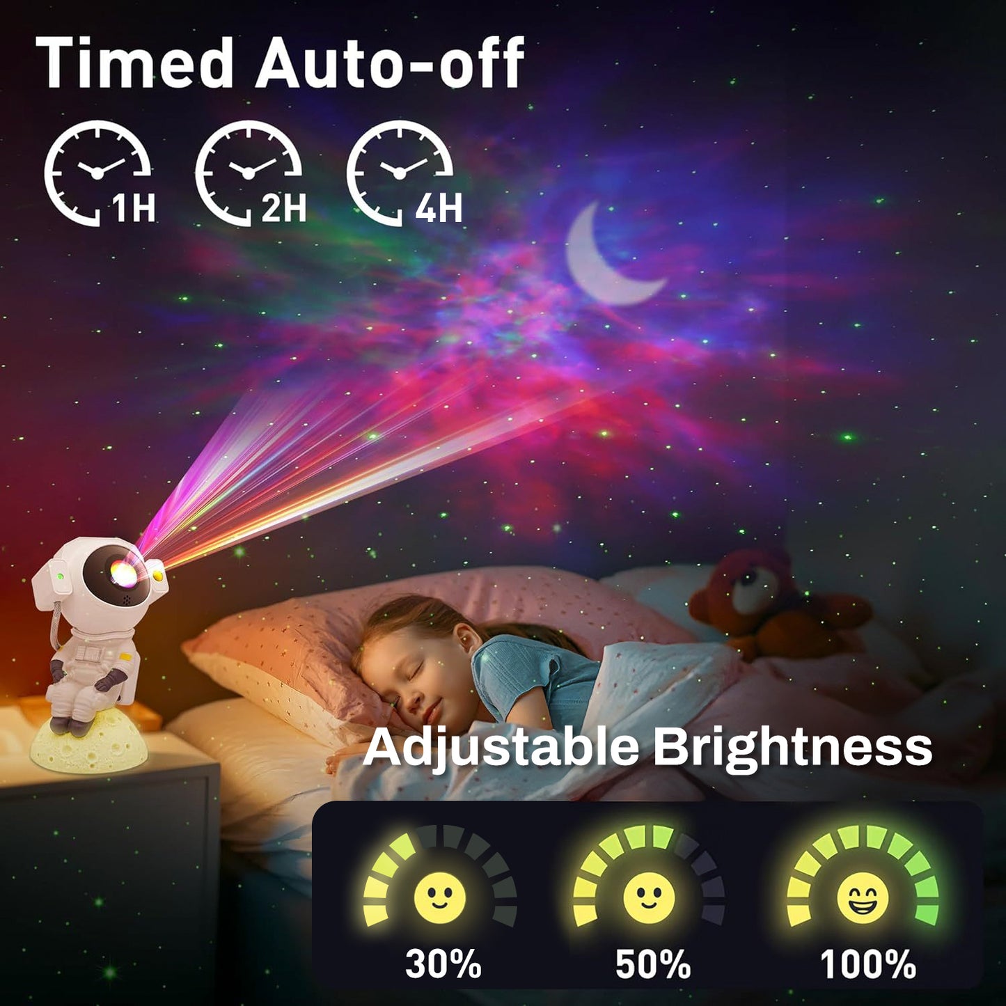 BN-LINK Galaxy Projector with Bluetooth Speaker, Star Projector Galaxy Light with 11 Modes & Timer & Remote, Ceiling Night Light for Room Decor, Party, Birthday