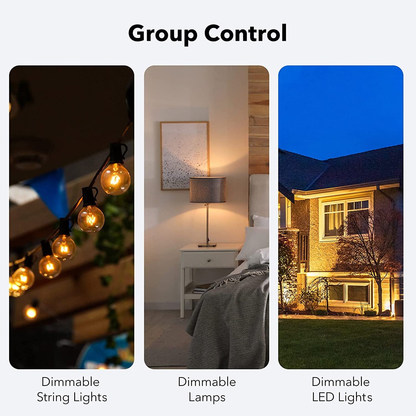 BN-LINK Smart Dimmer Plug, WiFi Outdoor Dimmer for String Lights, LED, Filament, Halogen lamp, APP Remote Control and Google Assistant, Alexa Outdoor Smart Plug, Requires 2.4 GHz Wi-Fi, Waterproof