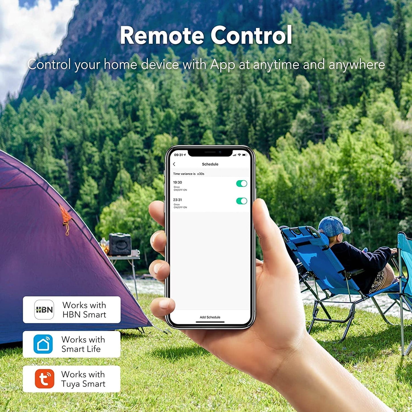BN-Link Outdoor Smart Wifi Plug, Heavy Duty Wifi Timer with One Grounded Outlet, Wireless Remote Control by App, ETL Listed (1 Pack)