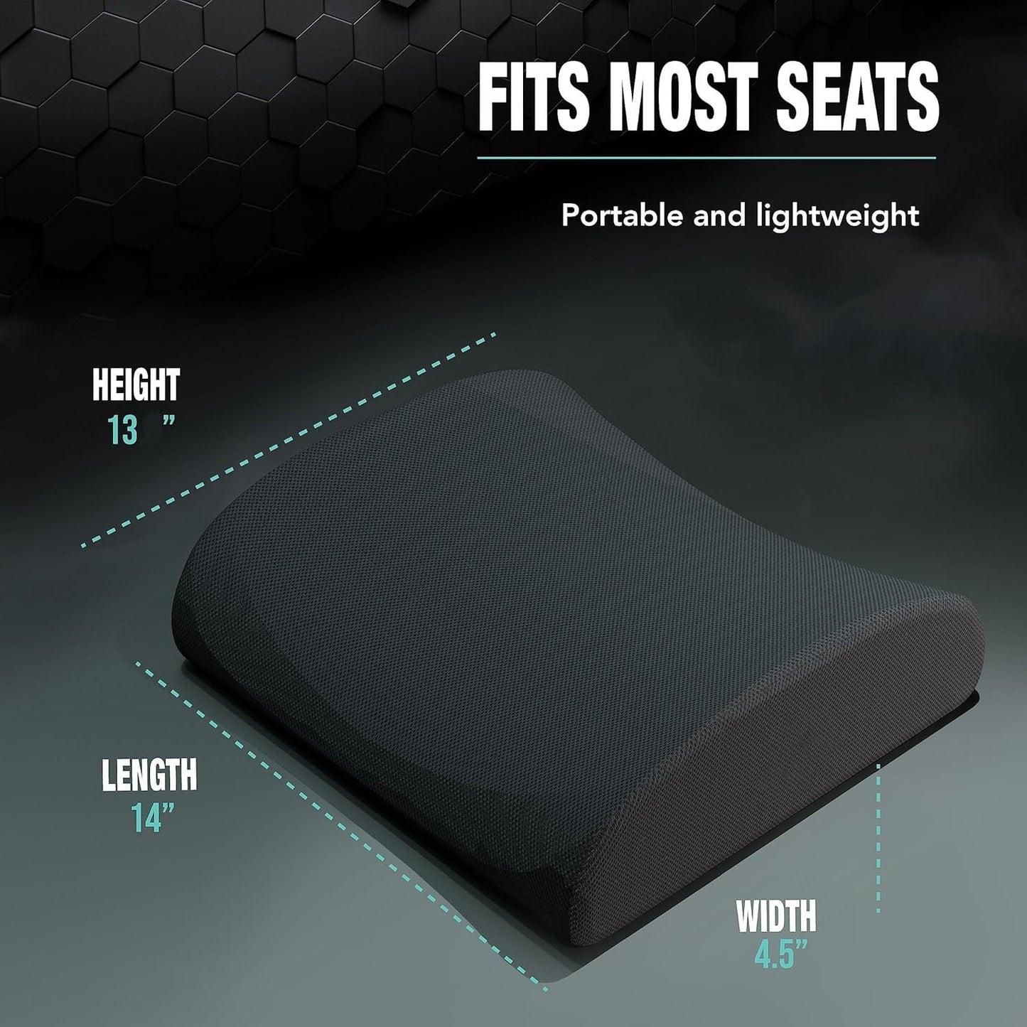 BN-LINK Lumbar Support Pillow For Office Chair and Car Seat, Perfectly Balanced Memory Foam, Versatile Use Lower Back Cushion with Adjustable Strap