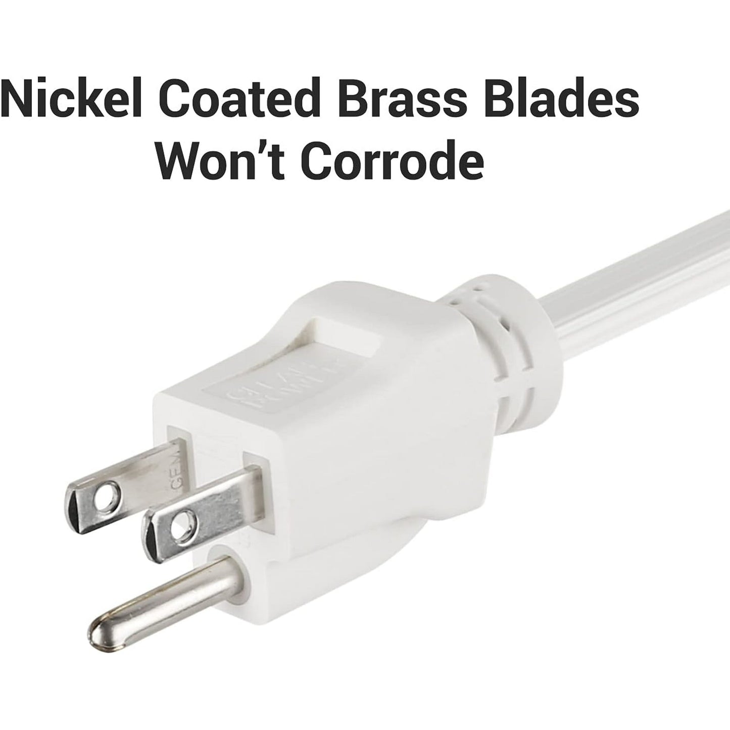 Clear Power 8 ft 3 Outlet Indoor Utility Cord (2-Pack) 16/3 SPT-2, White, 3 Prong Grounded, DCIC-00582P-DC