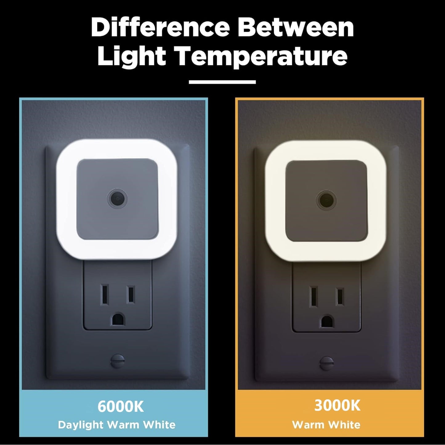 Behome Night Light with Smart Sensor, Auto-On/Off, Dusk to Dawn Night Lights Plug into Wall 6-Pack, LED Night Lamp for Bedroom, Bathroom, Hallway, Warm White