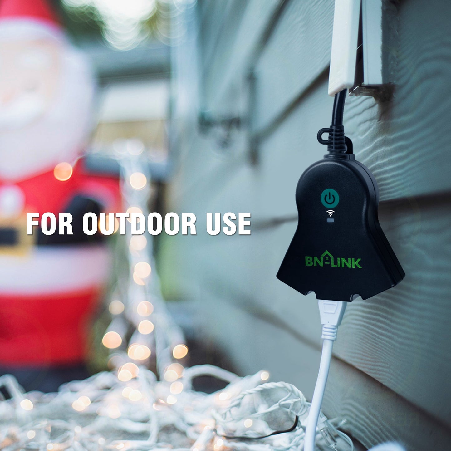 BN-LINK Smart WiFi Heavy Duty Outdoor Outlet, Timer and Countdown Function, No Hub Required for Outdoor Lights, Compatible with Alexa and Google Assistant, 2.4 GHz Network only