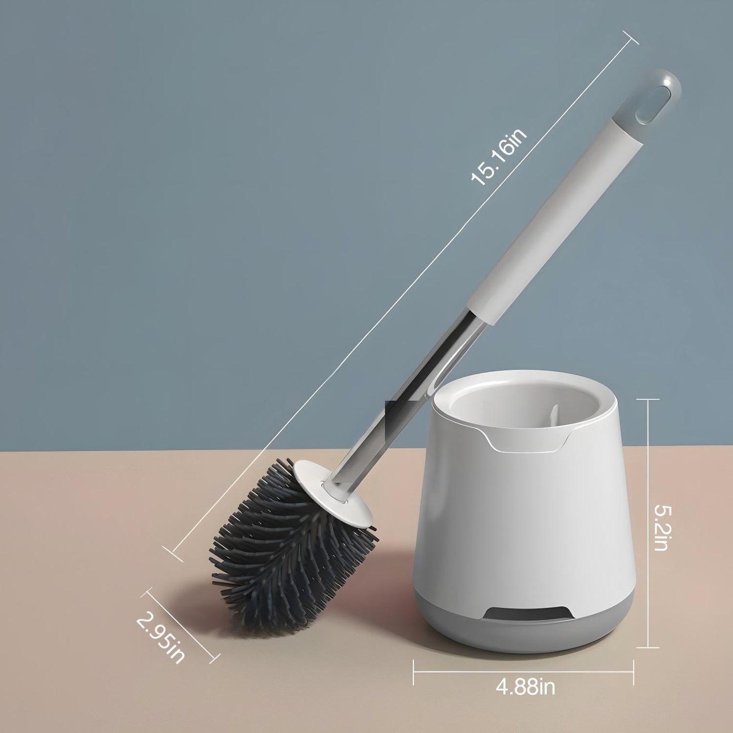 Behome Toilet Bowl Brush and Holder, Silicone Toilet Cleaner Brush with Quick Drying Holder, Deep Cleaning & Drip-Proof, Toilet Brushes for Bathroom