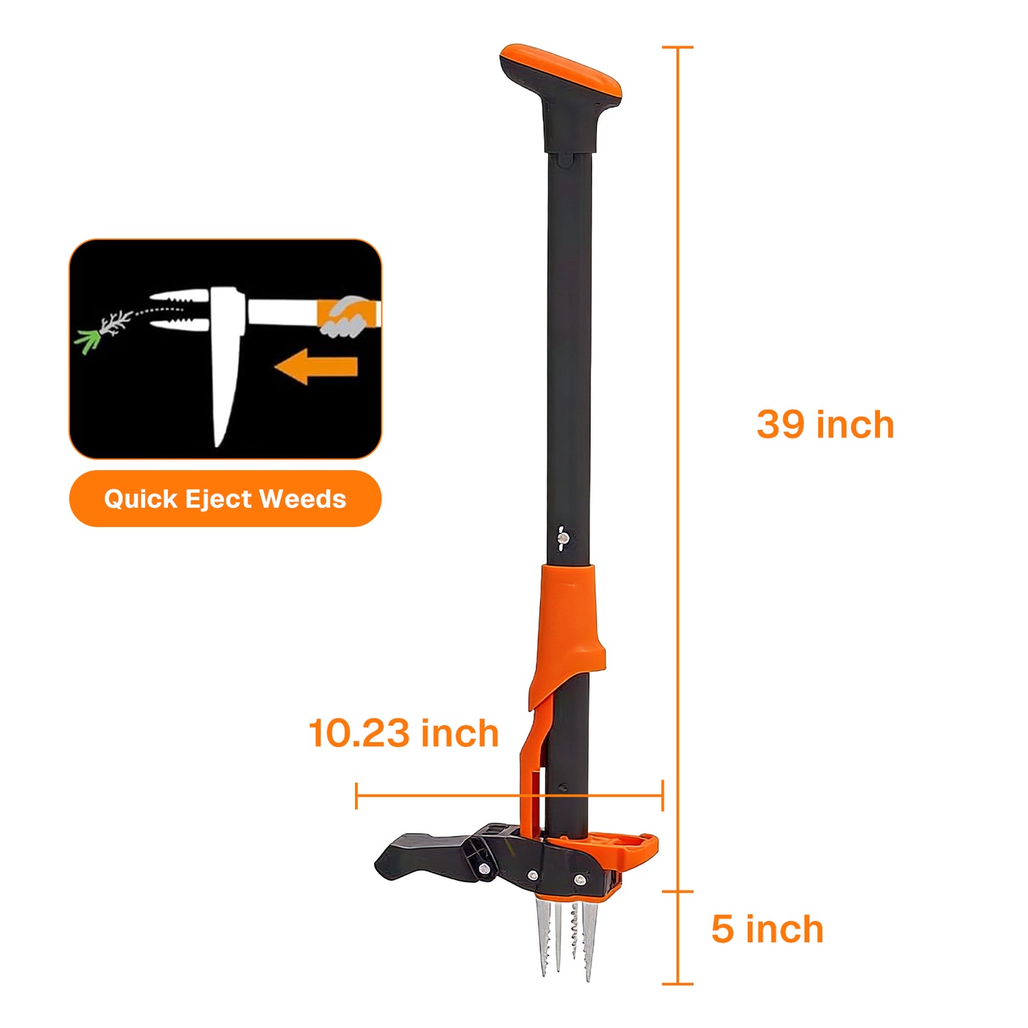 BN-LINK Weed Puller Tool,Stand Up Weed Puller with Long Handle,4 Claw Steel Head Weeder Tool for Lawn, Yard, Garden, Crabgrass, Dandelion Picker, Weed Remover