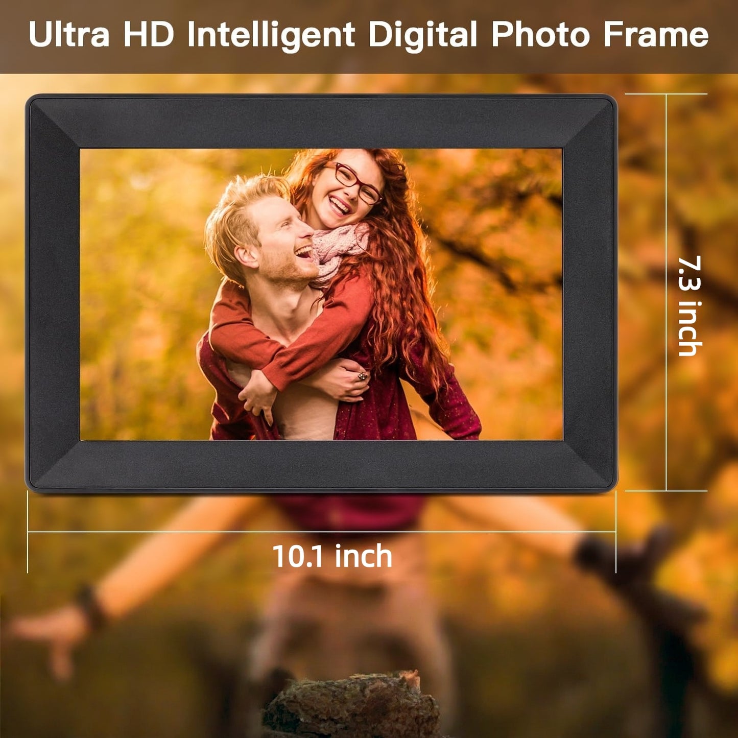 BN-LINK Digital Picture Frame, 10.1 Inch Smart Digital Photo Frame with 1280x800 IPS HD Touch Screen, 32GB Memory Auto-Rotate Wall Mount, Share Photos/Videos with Free App, Black