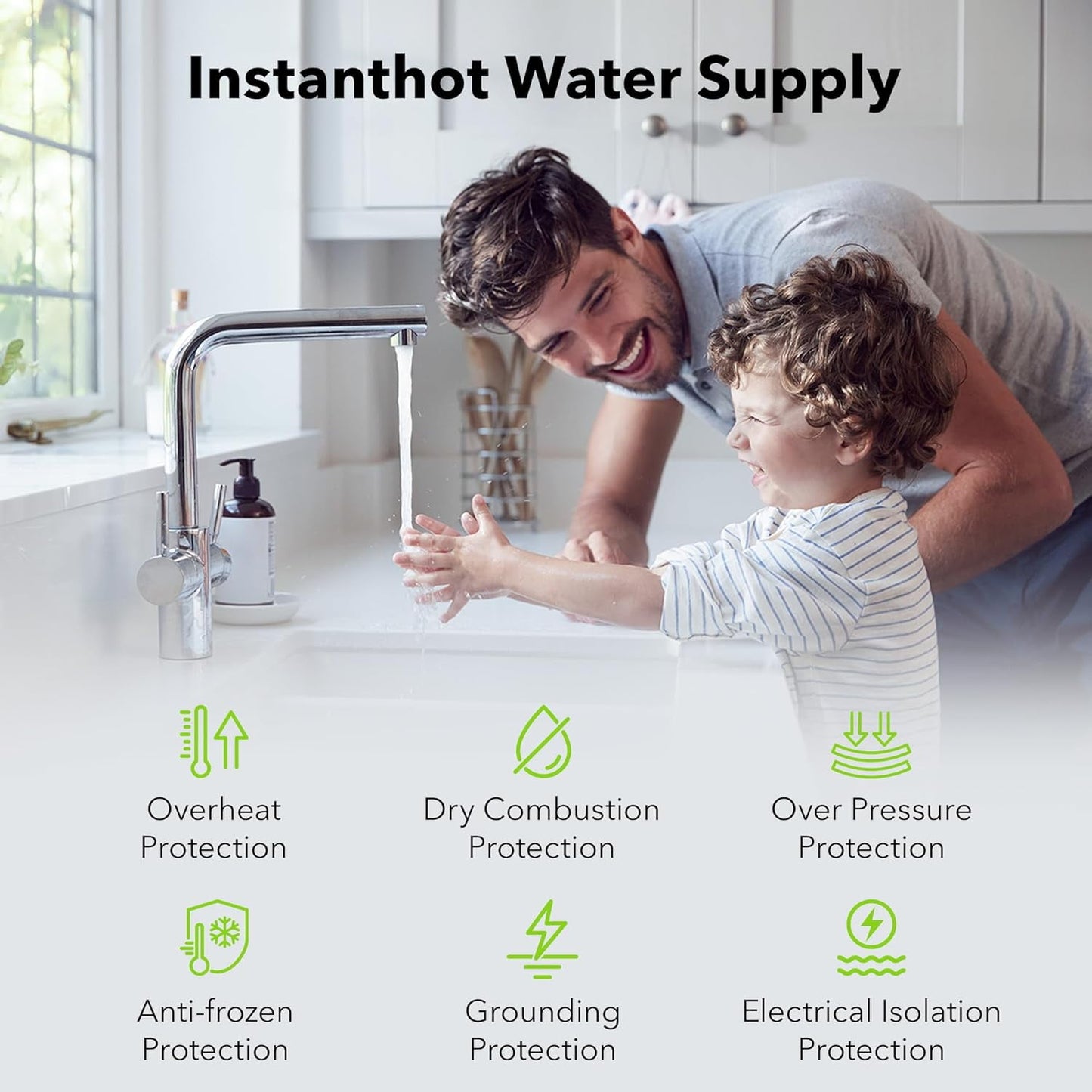 BN-LINK Electric Mini-Tank Water Heater - 2.7 Gallon Small Under Sink Instant Hot Water Heater, 120V 1440W Point of Use Compact Tank for Kitchen, Bathroom, Restaurant - Shelf, Wall, or Floor Mounted