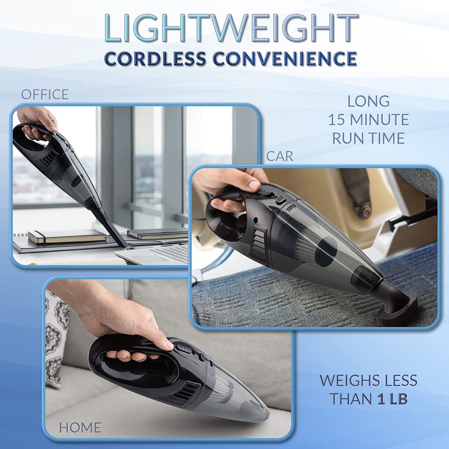 Handheld Car Vacuum Cleaner, 12V DC Rechargeable Portable Vacuum Cordless, for Car Home Office Interior Detailing