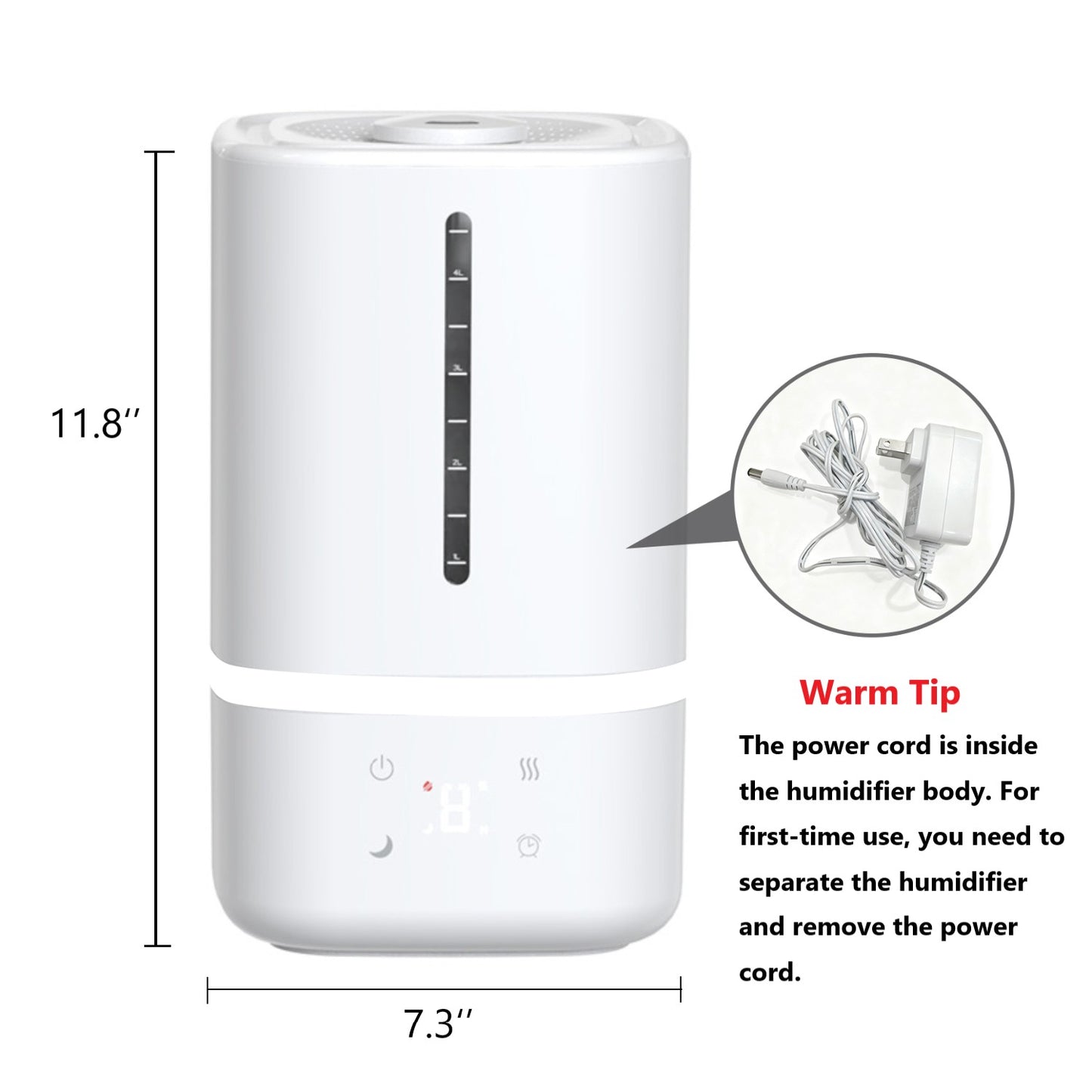 Behome Top Fill Humidifiers for Bedroom, 4.5L Water Tank, 3 Modes, Timer & Oil Diffuser, Quiet Cool Mist Air Humidifier for Home, Plants, Indoor