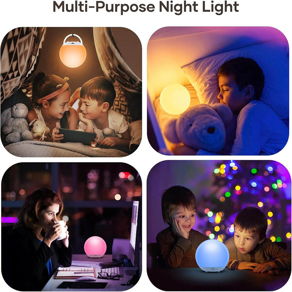 BN-LINK Egg Night Light for Nursery, Rechargeable LED Touch Lamp with 7 RGB Colors, Stepless Dimming, Egg Light for Kids' Bedroom, Reading, Travel & Gifts