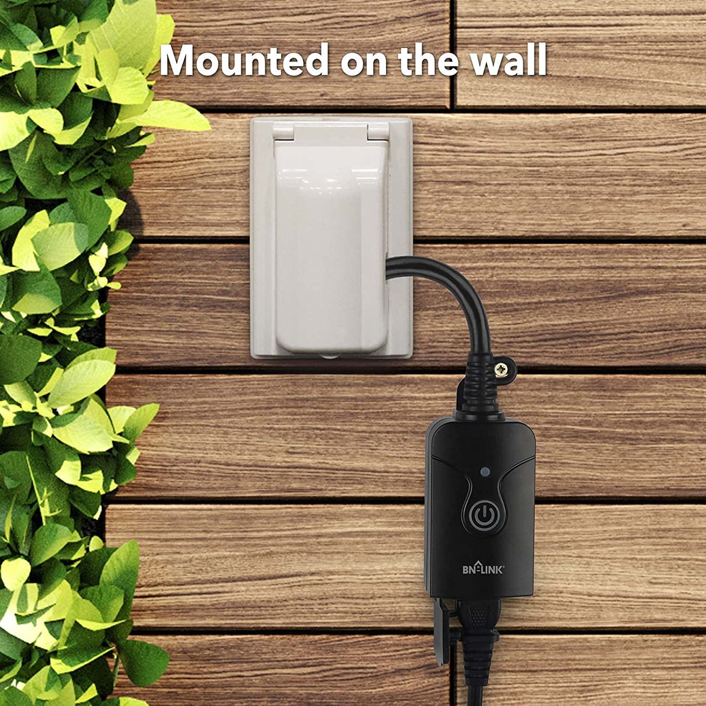 BN-Link Smart Wifi Plug Outlet, Remote Control by App, Compatible with Alexa and Google Assistant, Weatherproof, Requires 2.4 GHz Wifi, ETL Listed