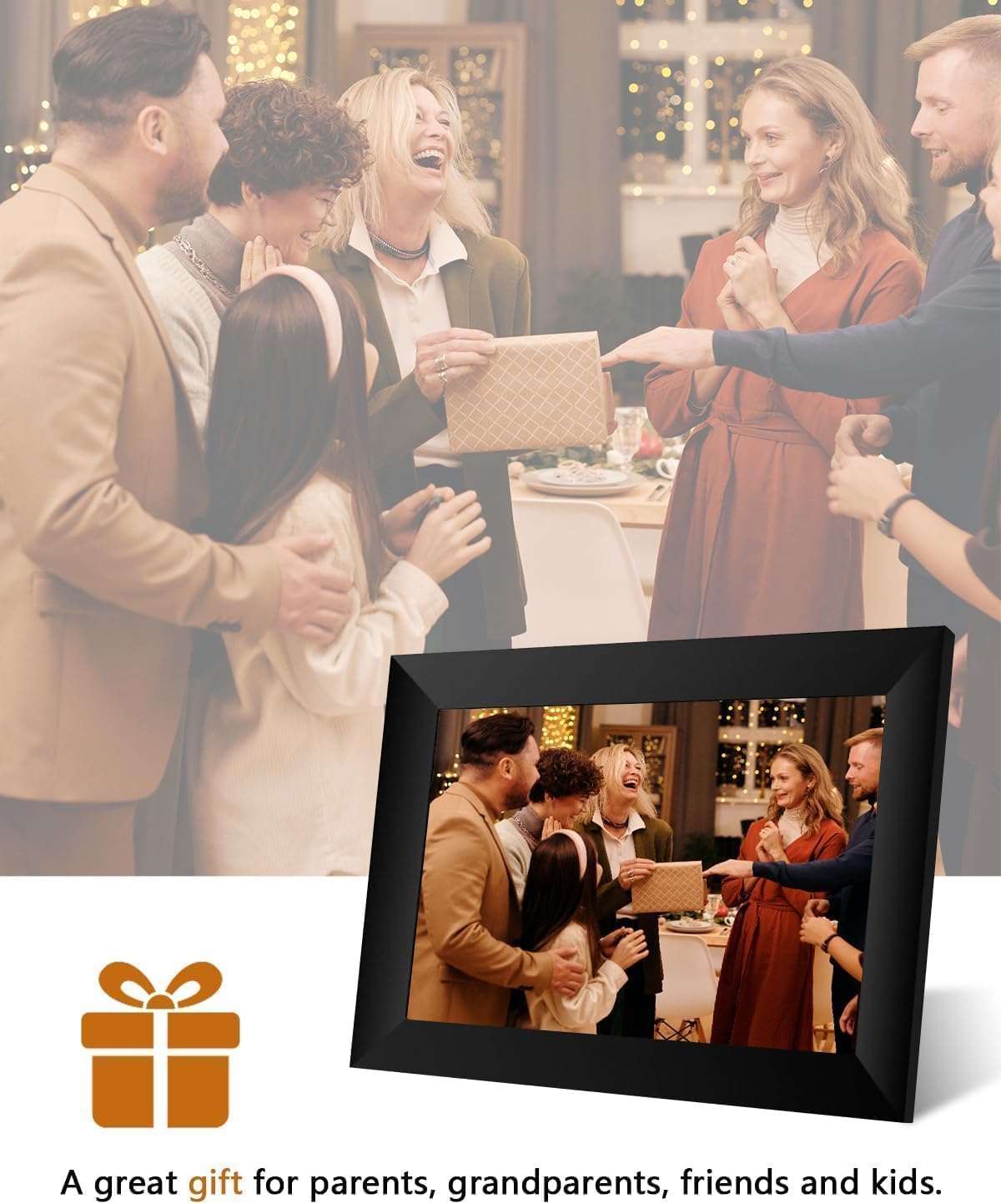 BN-LINK Digital Picture Frame, 10.1 Inch Smart Digital Photo Frame with 1280x800 IPS HD Touch Screen, 32GB Memory Auto-Rotate Wall Mount, Share Photos/Videos with Free App, Black