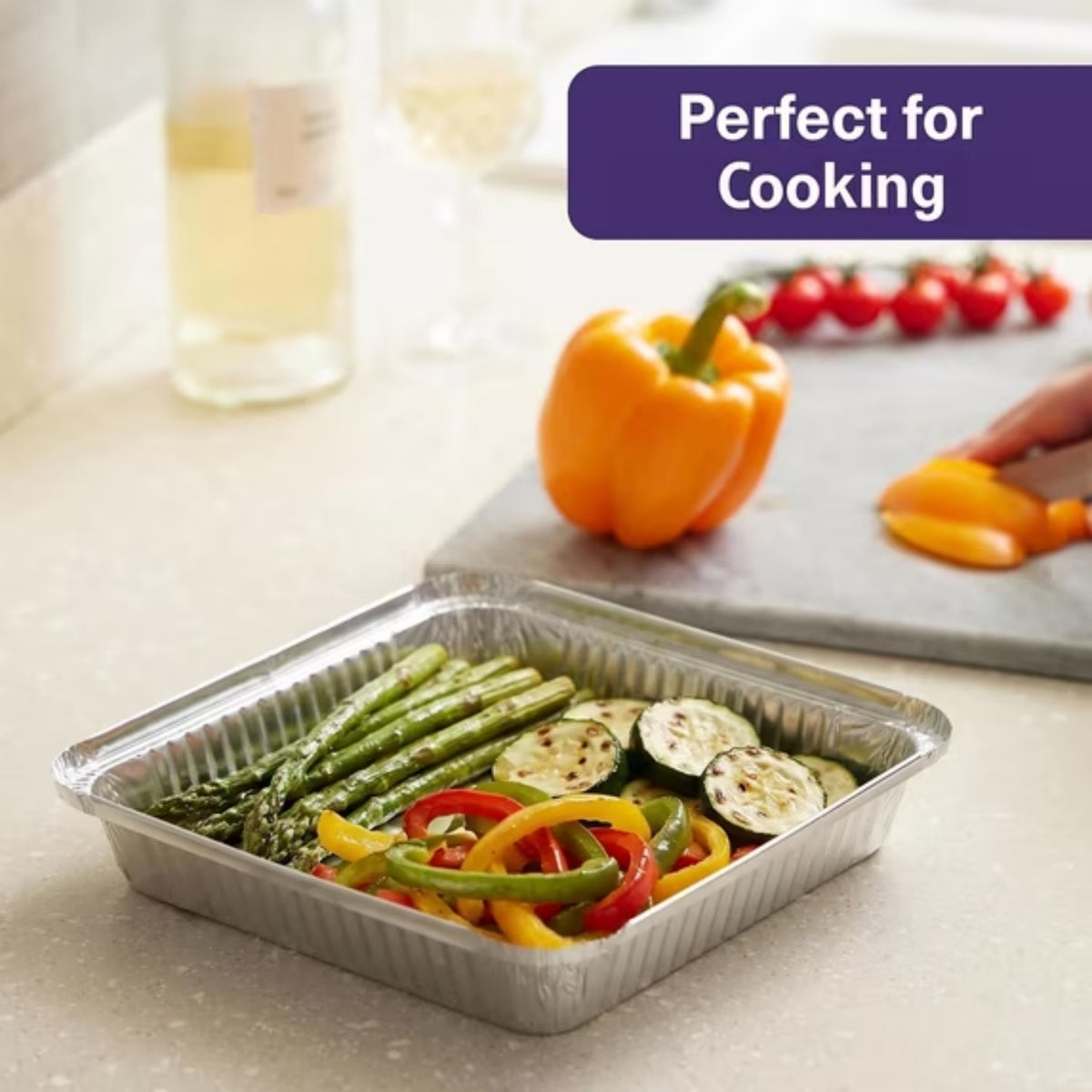 Behome 30 Pack Aluminum Pans, 8x8 Square Disposable Aluminum Baking Cake Pans, Heavy Duty Aluminum Roasting Trays for Baking, Cooking Food