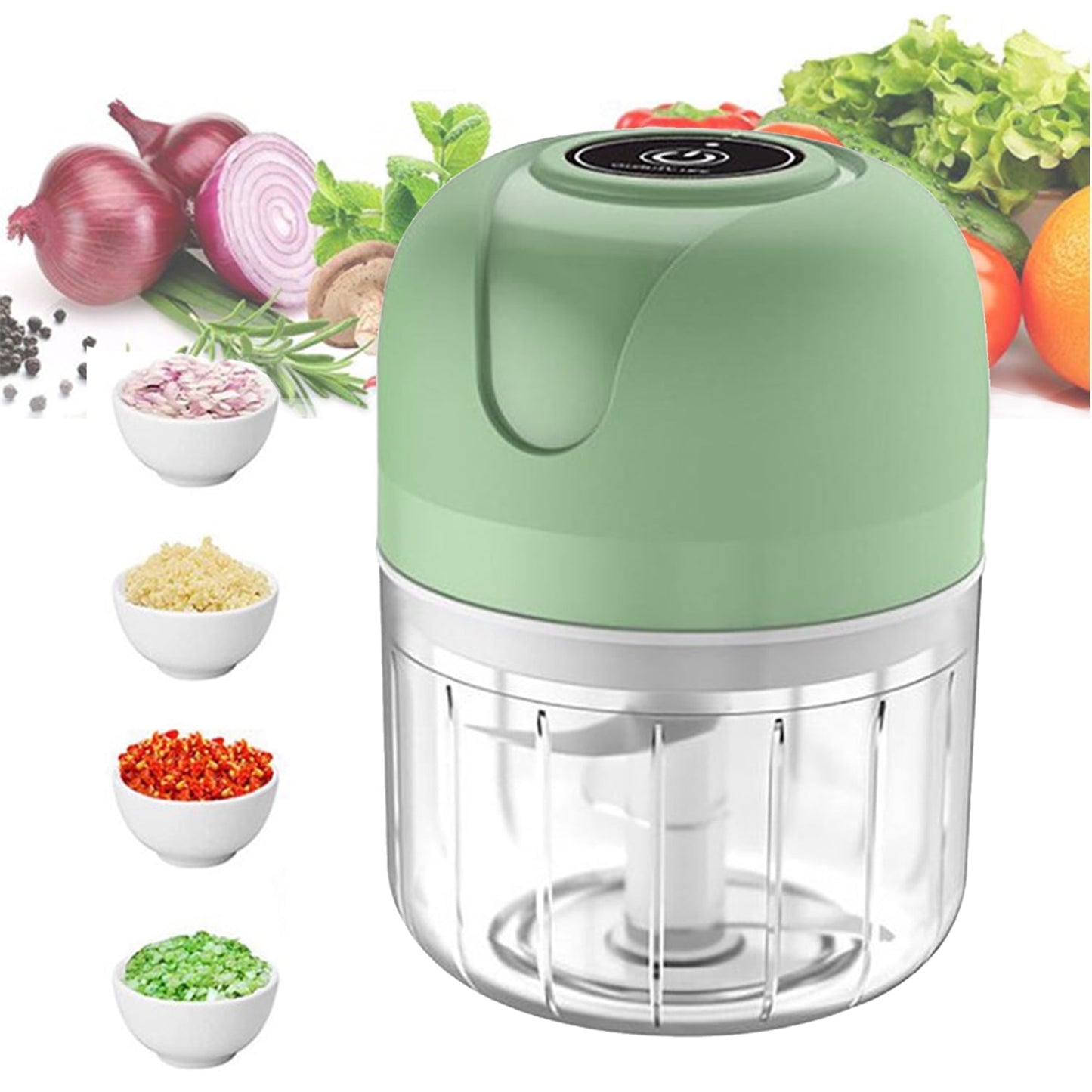 Electric Garlic Chopper, 250ML Mini Vegetable Chopper With USB Rechargeable, 304 Stainless Steel Blade, Portable Electric Mini Food Chopper for Garlic, Ginger, Onion, Chili, Vegetable