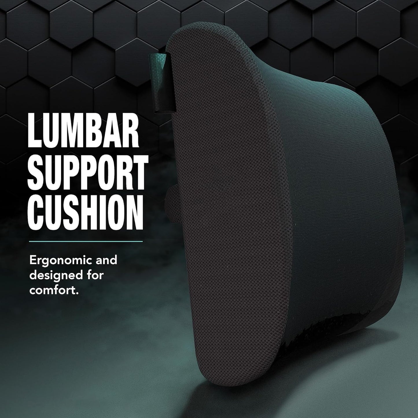BN-LINK Lumbar Support Pillow For Office Chair and Car Seat, Perfectly Balanced Memory Foam, Versatile Use Lower Back Cushion with Adjustable Strap