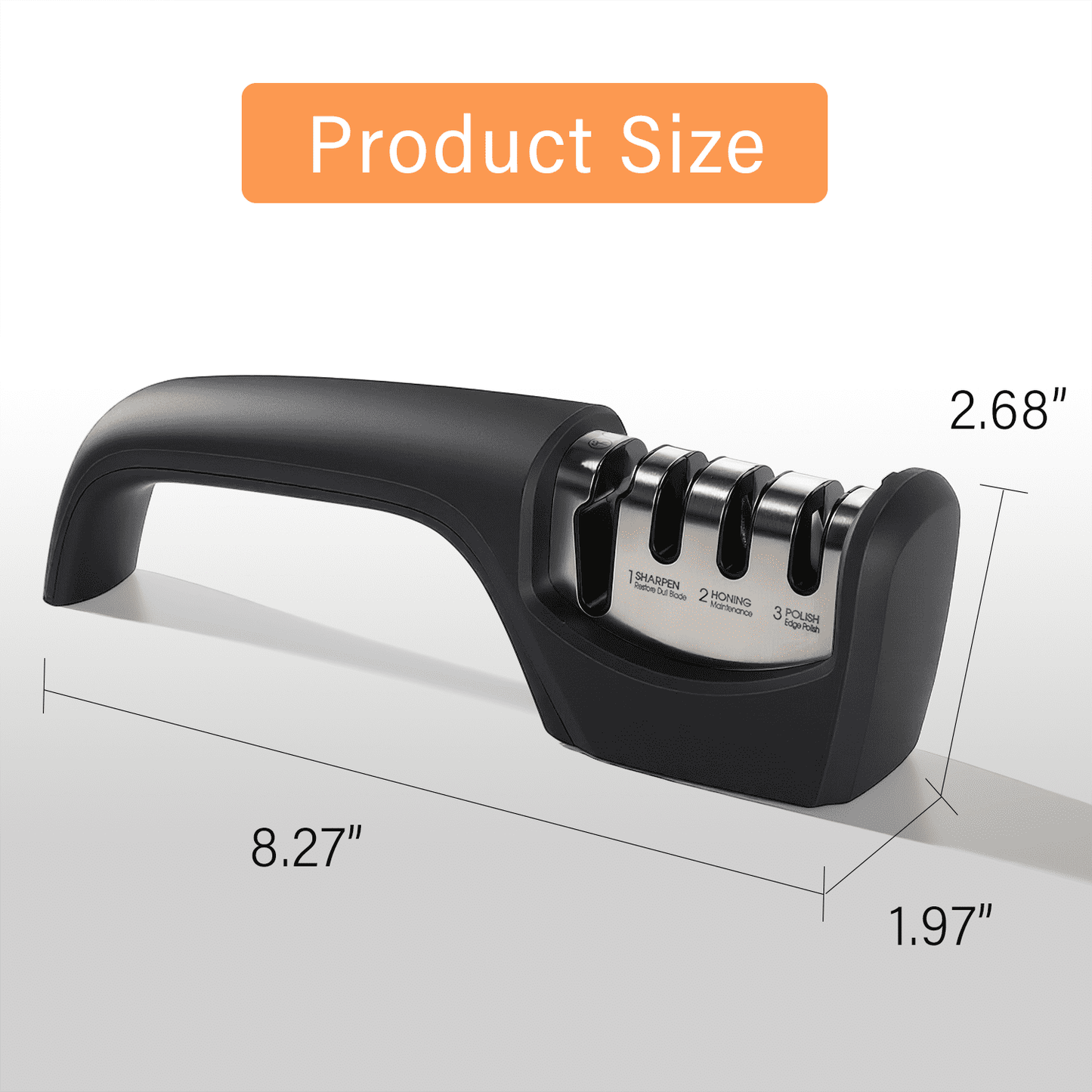 Behome 4-in-1 Knife Sharpener, 4-Stage Knife Sharpener Helps Sharpen, Honing, Polish Blades, kitchen Manual knife Sharpener for Fruit Knife and Steel Knives, Scissors
