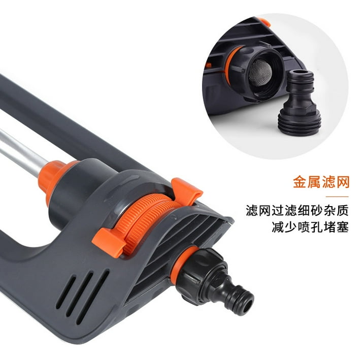 BN-LINK Oscillating Sprinkler with 4-Way Adjustable Spray, 19 Hole Nozzles, Water Sprinkler for Yard Lawn Covers up to 4,000 sq.ft, Includes Spray Jet Cleaning Needle, Gray
