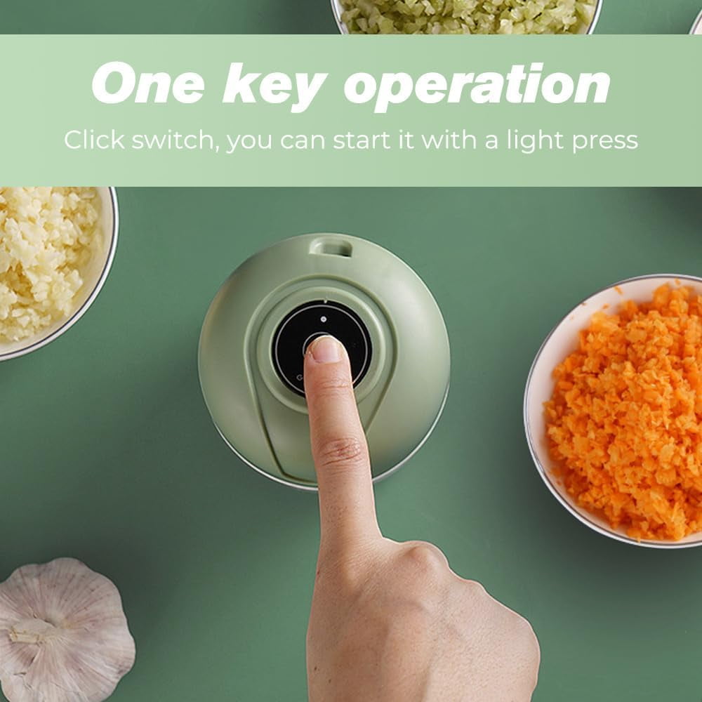Electric Garlic Chopper, 250ML Mini Vegetable Chopper With USB Rechargeable, 304 Stainless Steel Blade, Portable Electric Mini Food Chopper for Garlic, Ginger, Onion, Chili, Vegetable