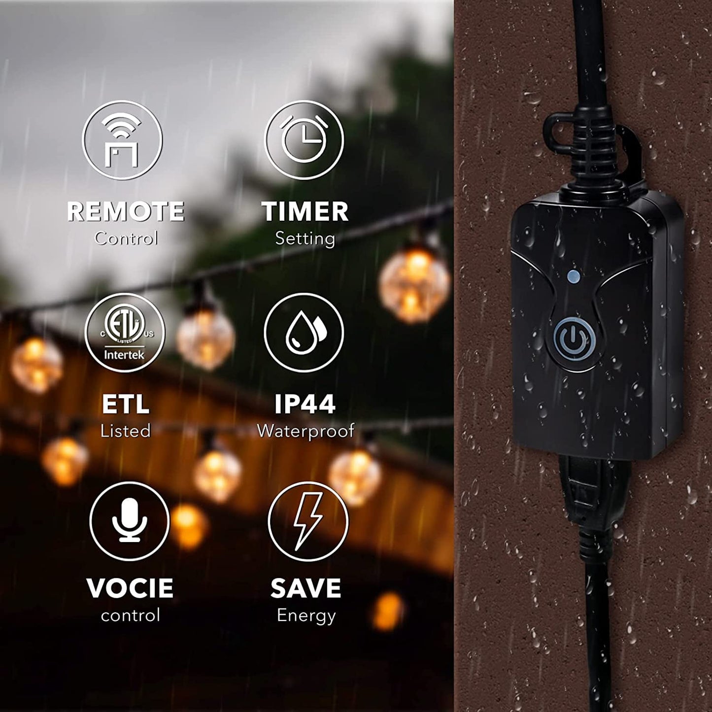 BN-Link Outdoor Smart Wifi Plug, Heavy Duty Wifi Timer with One Grounded Outlet, Wireless Remote Control by App, ETL Listed (1 Pack)
