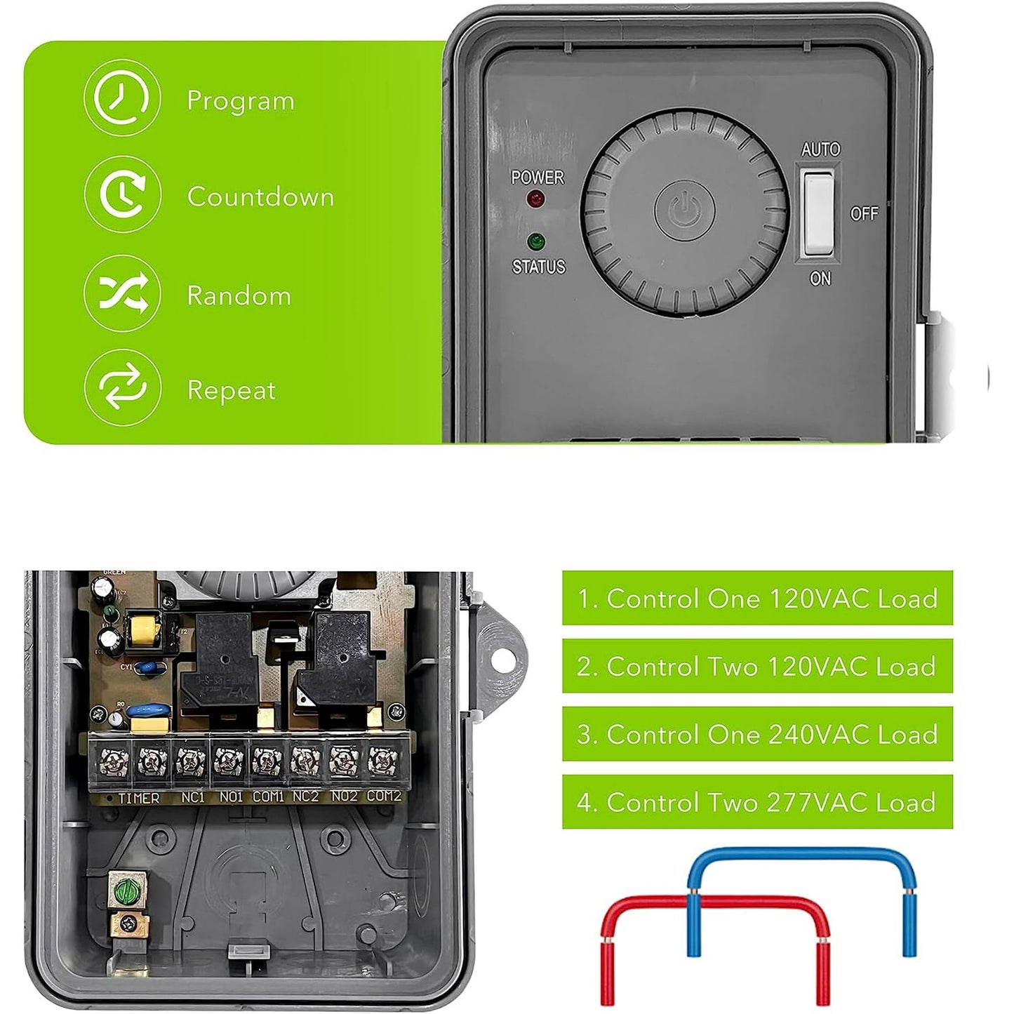 BN-LINK Smart Wi-Fi Pool Pump Timer, 2HP 40A Max, 120-277 VAC, ETL Listed