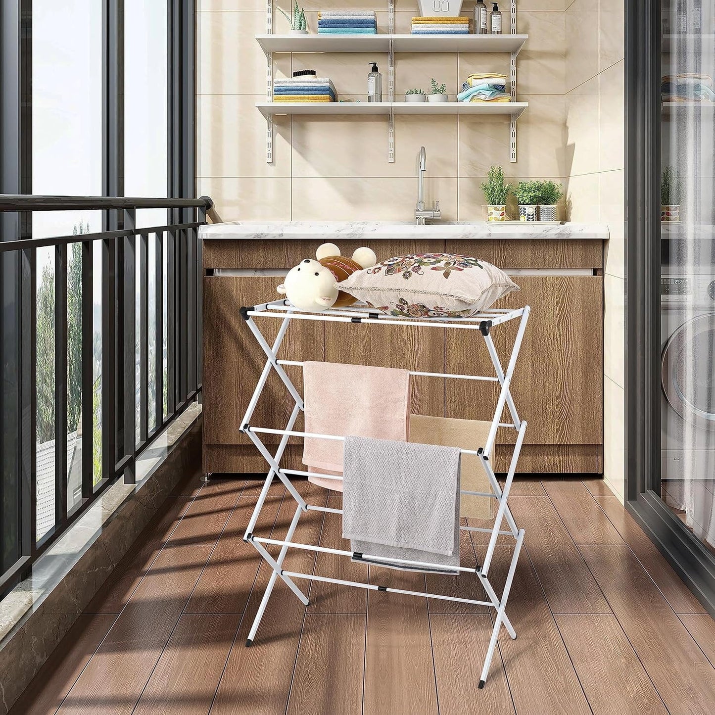 Behome Drying Rack for Clothes, Foldable Laundry Rack for Sweaters, Blouses & More, Pre-Assembled & Extreme Stability , Indoor Outdoor Use, 29.92 X 14.56 x 41.33 inch