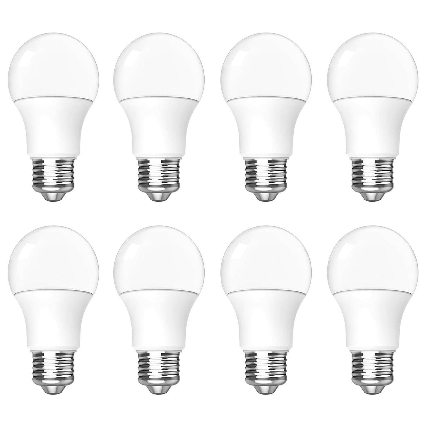 Behome 8 Pack A19 LED Light Bulbs, Energy Efficient 12W(100 Watt Equivalent), E26 Base, 6000K Daylight & 822 Lumens, Non-Dimmable(Daily Light White)
