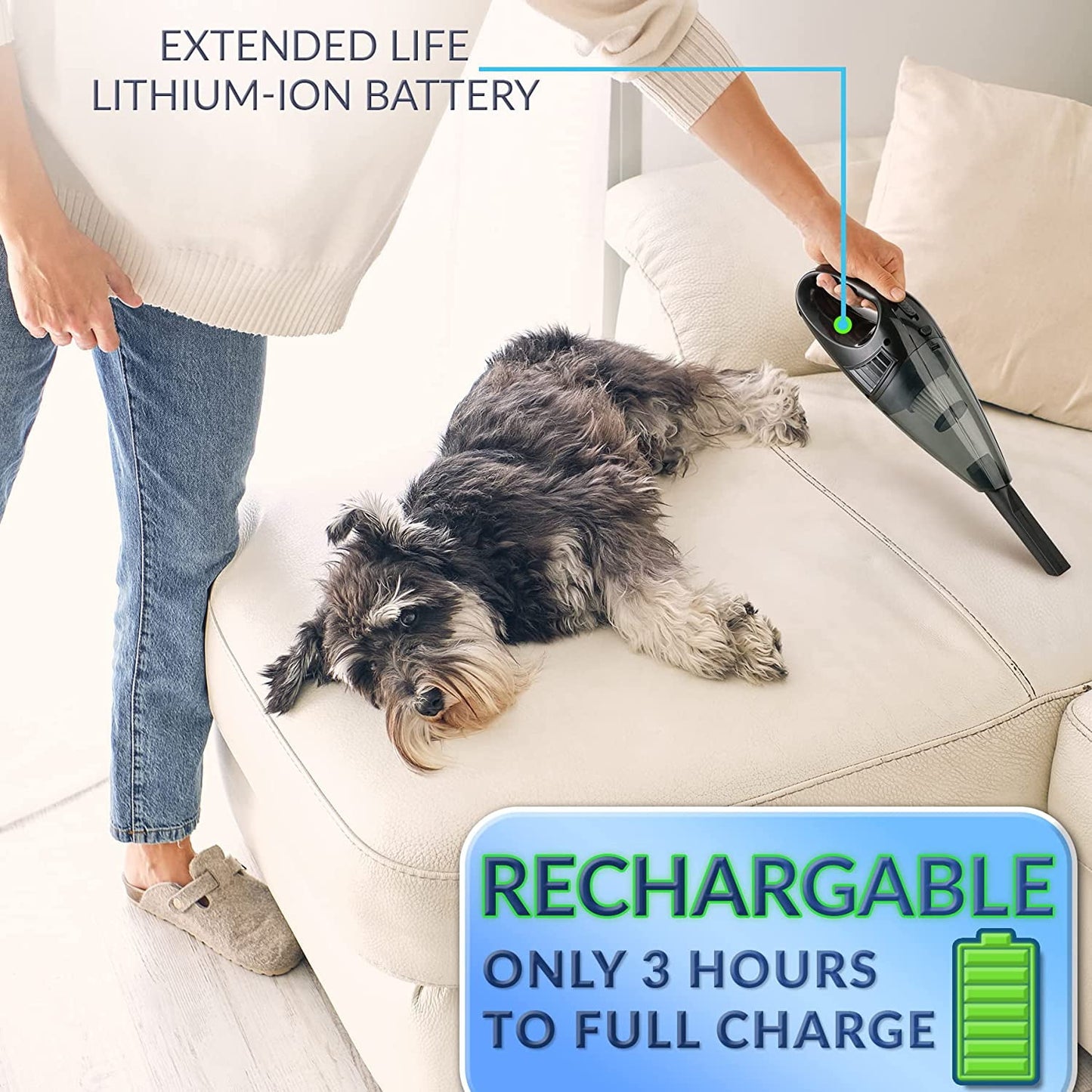 Handheld Car Vacuum Cleaner, 12V DC Rechargeable Portable Vacuum Cordless, for Car Home Office Interior Detailing