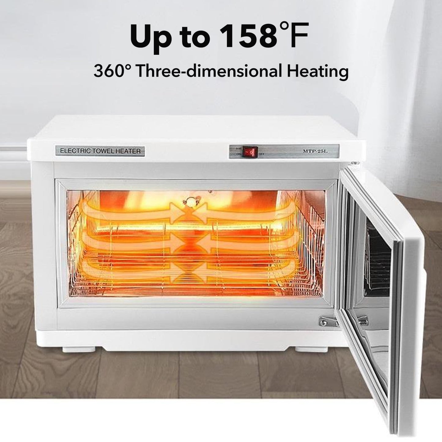 Behome 25L Towel Warmer, White Large Hot Bath Towel Warmer Cabinet with Stainless Steel Racks, Heating Use for Facial Spa, Hair Beauty, Salon Equipment and Home