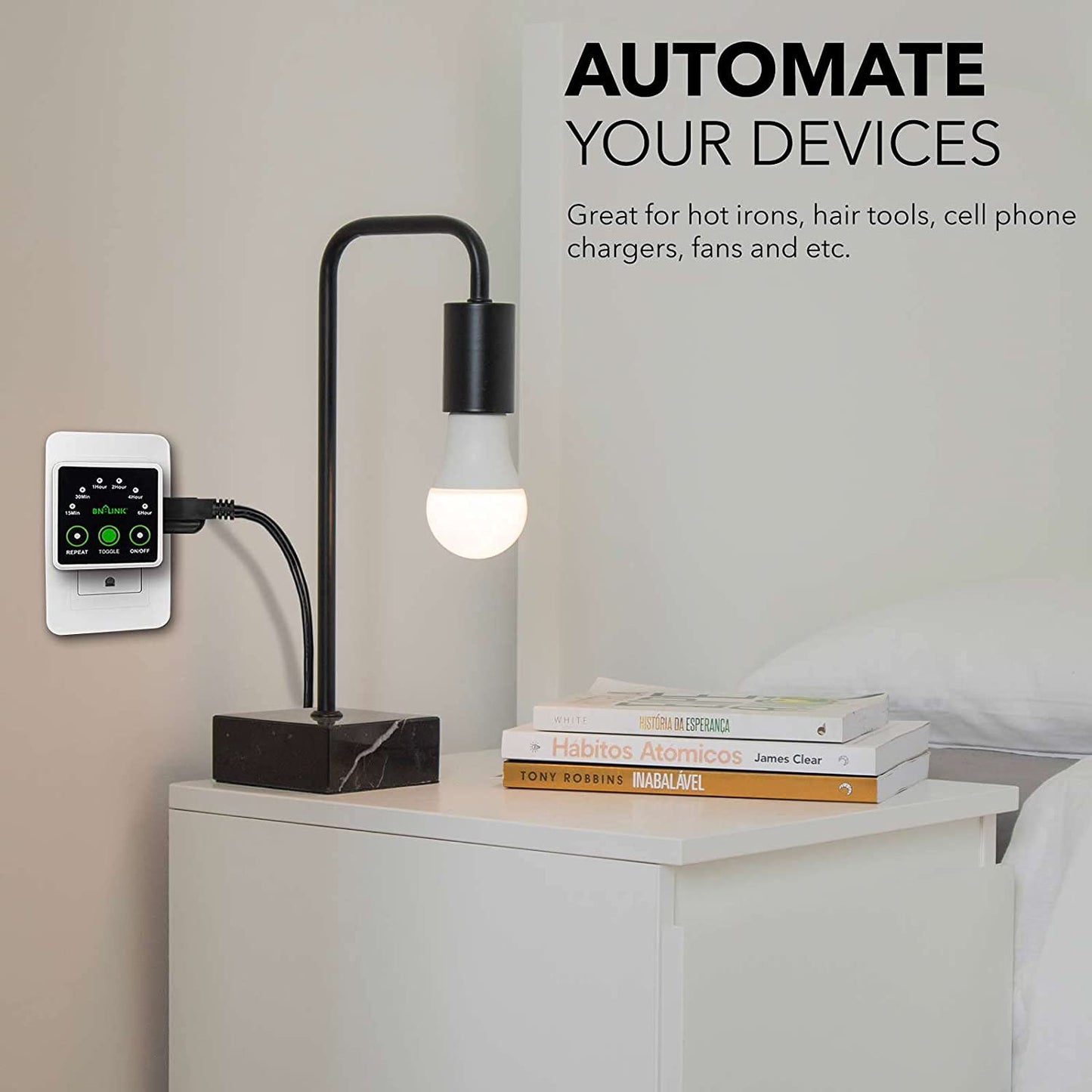 BN-LINK Smart Digital Countdown Timer, Repeat Cycle Timer with 3-Prong Grounded Outlet for Lamps, Light and Home Appliances, 15A/1875W
