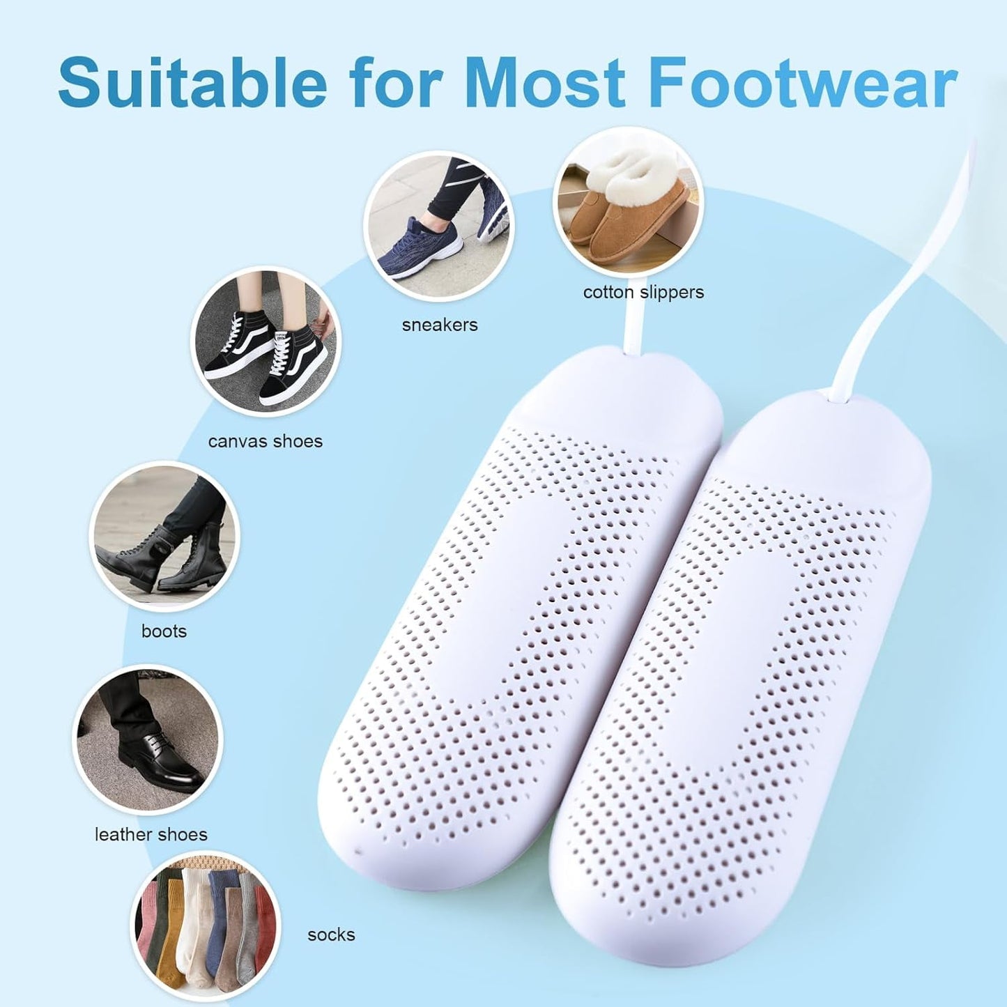 BN-LINK Shoe Dryer and Deodorizer with Timer and Purple Light, Boots Dryer, Warmer Shoes, Socks Heater, Eliminate Bad Odor and Sanitize Shoes, No Noise