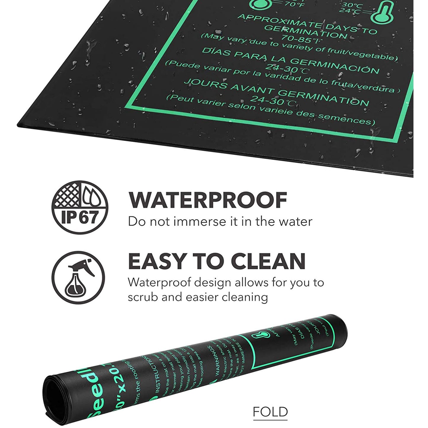 BN-LINK Durable Seedling Heat Mat Warm Hydroponic Heating Pad Waterproof 20" x 20.75" for Seed Starting Greenhouse and Germination