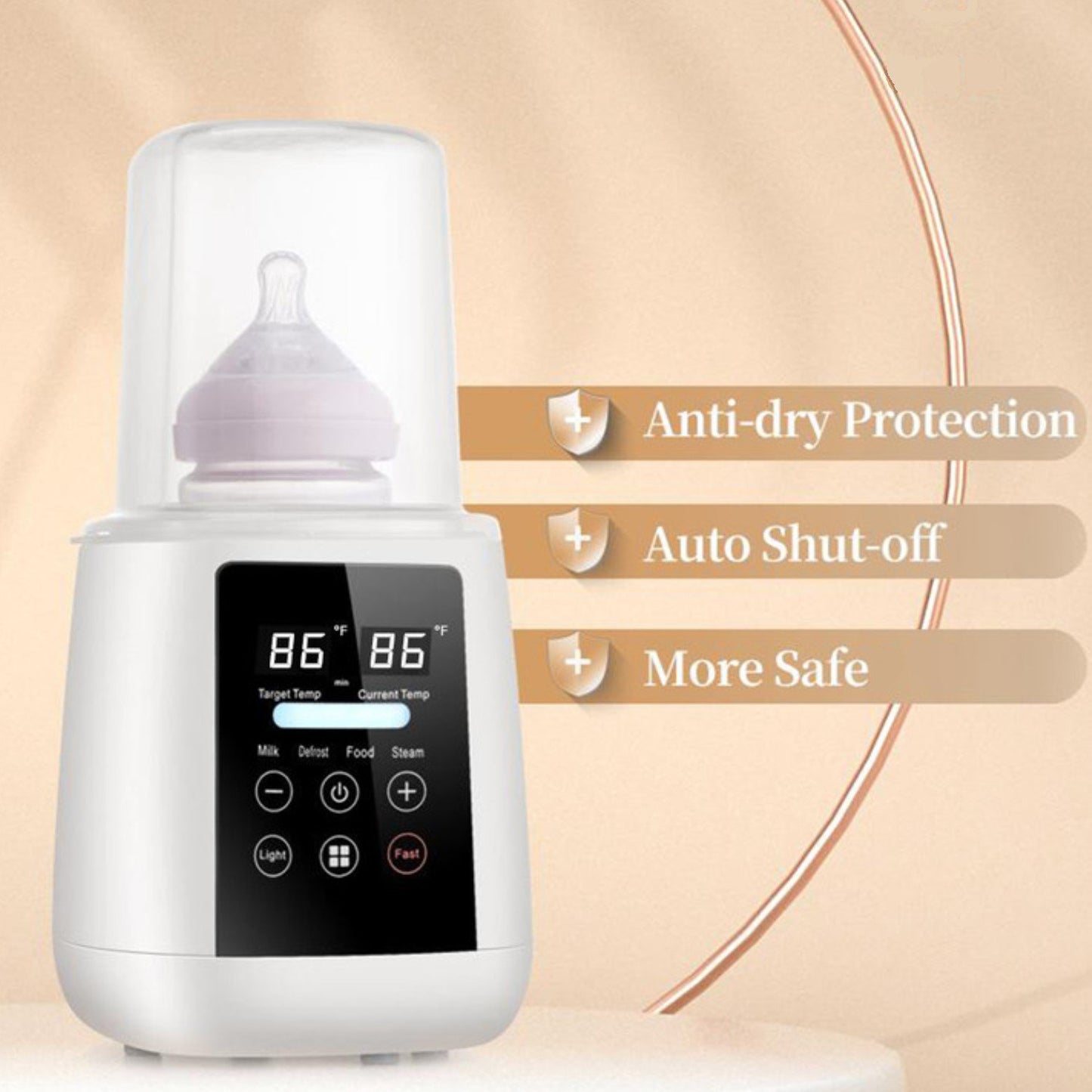 Behome Bottle Warmer, 8-in-1 Fast Milk Warmer for Breastmilk and Formula, Accurate Temperature Control