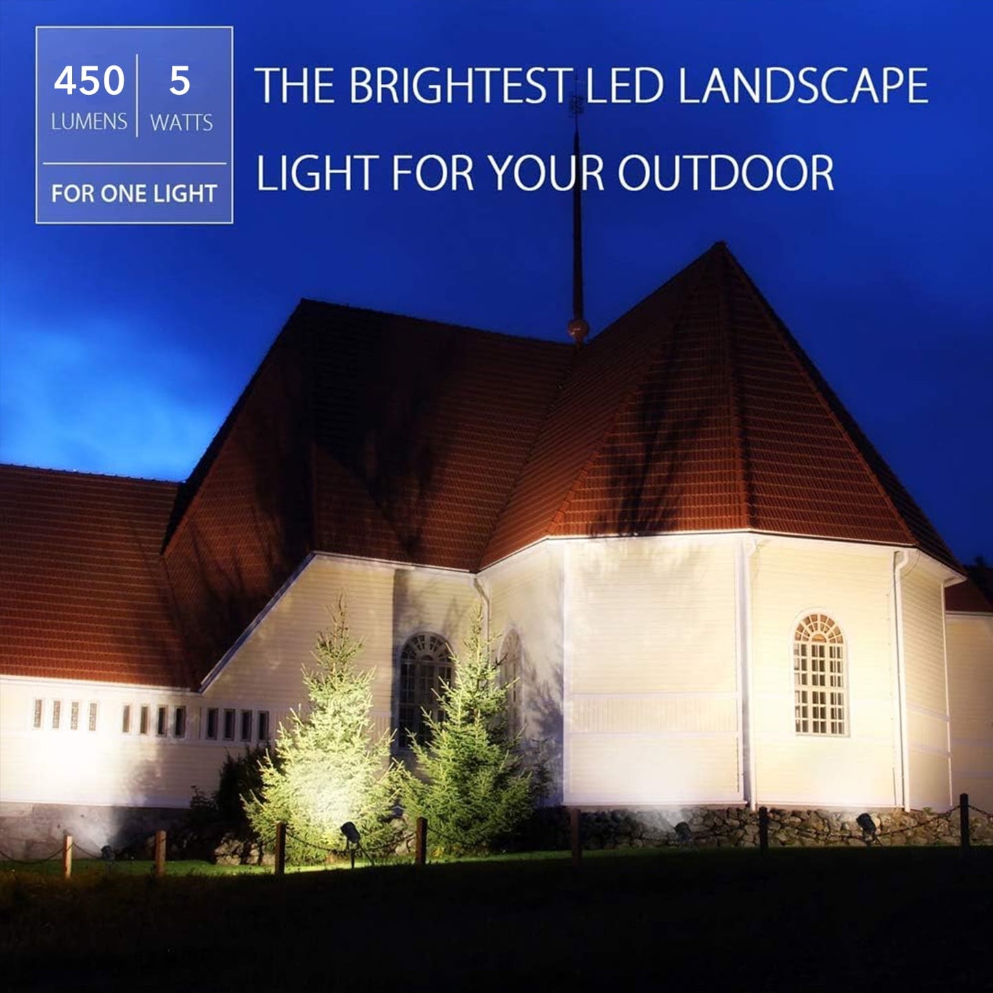 BN-LINK Outdoor Landscape Spotlights, 5W LED Landscape Lights for Yard, IP65 Waterproof Garden Lights, 3000K Warm White, Landscape Lighting for House, Garden, Lawn Decorative (2 Pack)
