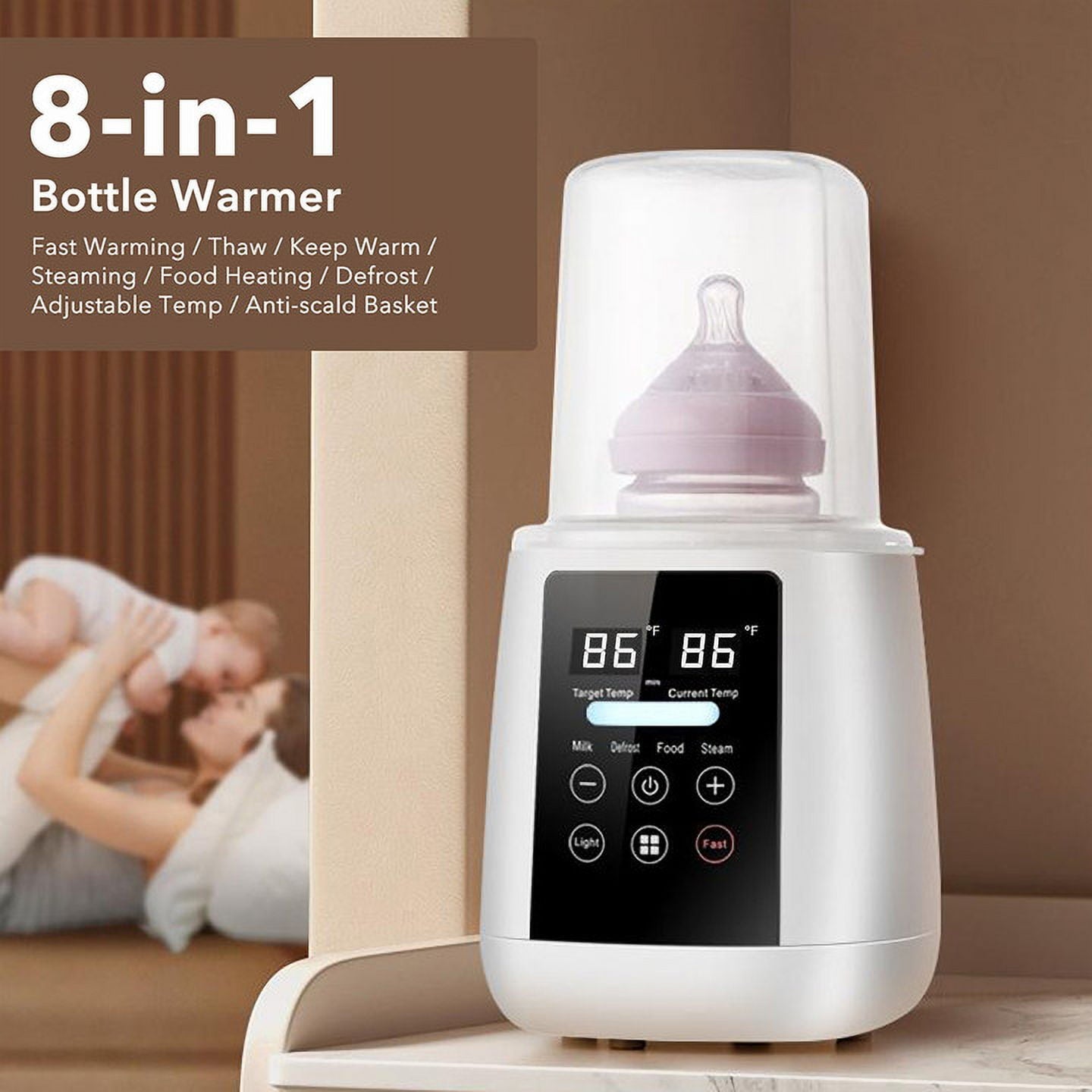 Behome Bottle Warmer, 8-in-1 Fast Milk Warmer for Breastmilk and Formula, Accurate Temperature Control