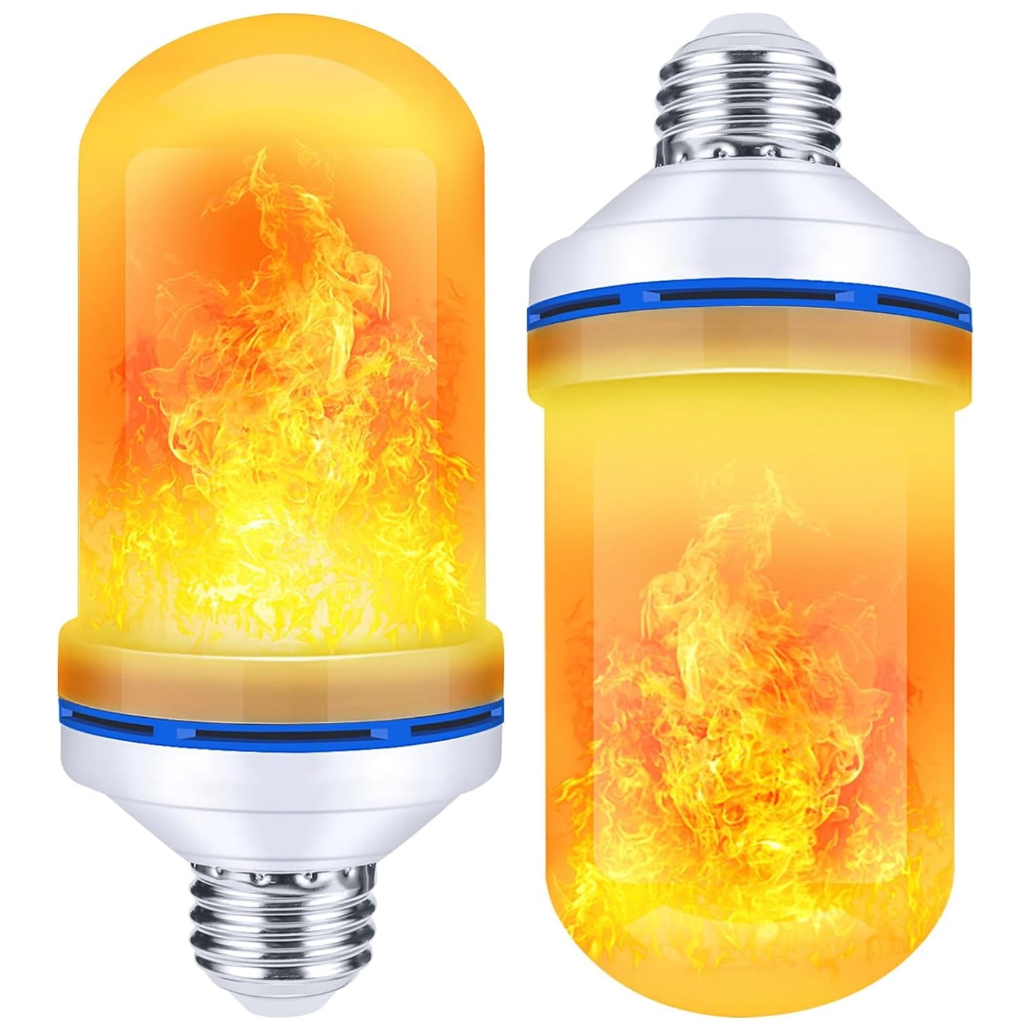 Behome LED Flame Light Bulbs with Gravity Sensor, 4 Modes Fire Light Bulbs, E26 Base Flame Bulb for Halloween, Christmas, Party, Indoor Outdoor Decoration(2 Pack)