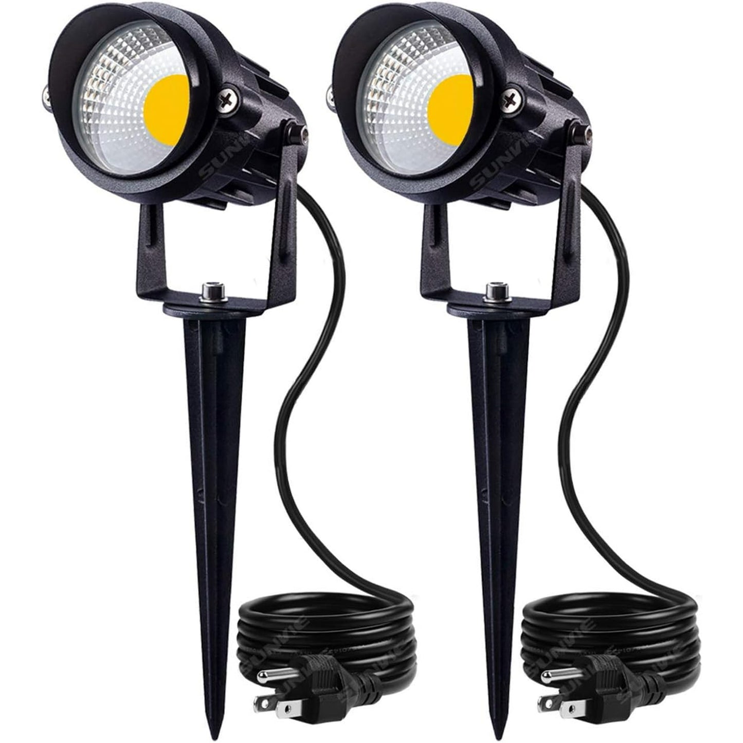 BN-LINK Outdoor Landscape Spotlights, 5W LED Landscape Lights for Yard, IP65 Waterproof Garden Lights, 3000K Warm White, Landscape Lighting for House, Garden, Lawn Decorative (2 Pack)