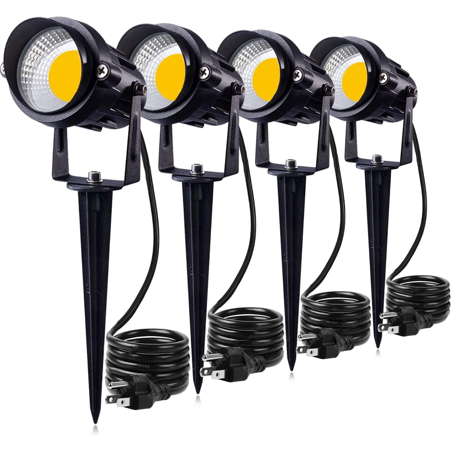 BN-LINK Outdoor Landscape Spotlights, 5W LED Landscape Lights for Yard, IP65 Waterproof Garden Lights, 3000K Warm White, Landscape Lighting for House, Garden, Lawn Decorative (4 Pack)