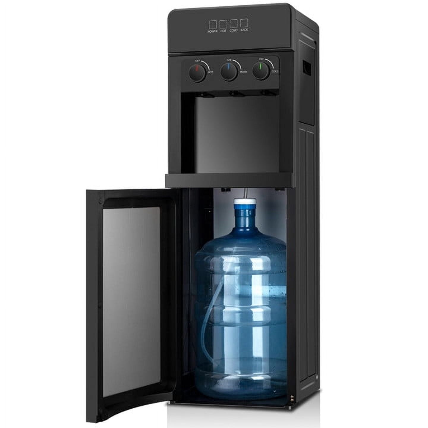 Behome Bottom Load Water Cooler Dispenser with Lack Water Alert, 3 Temperature Settings-Hot, Cold & Room-Temperature Water, Holds Up to 5 Gallon Bottles, Low Noise, for Homes, Kitchens, Dorms