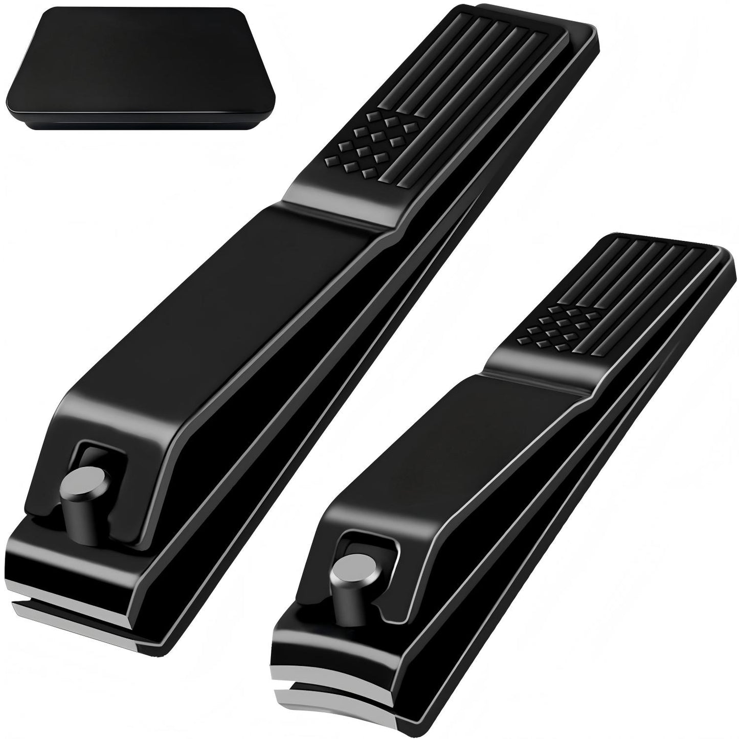 Behome Nail Clippers Set, Ultra Sharp Stainless Steel Fingernail & Toenails Clipper and Nail File with Tin Case, Black