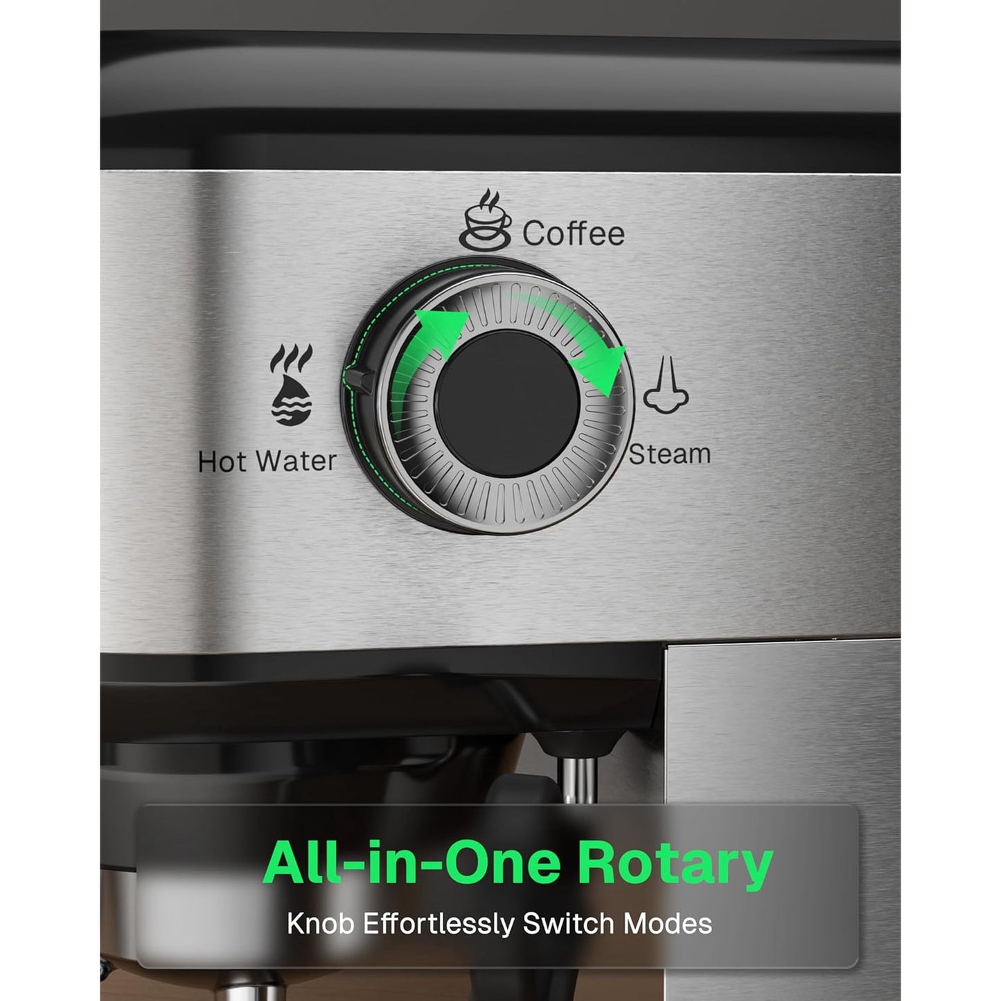 HBN Semi Automatic 20 Bar Espresso Machine with Steam Wand, Stainless Steel Coffee Maker for Cappuccino/Latte/Mocha,1450W