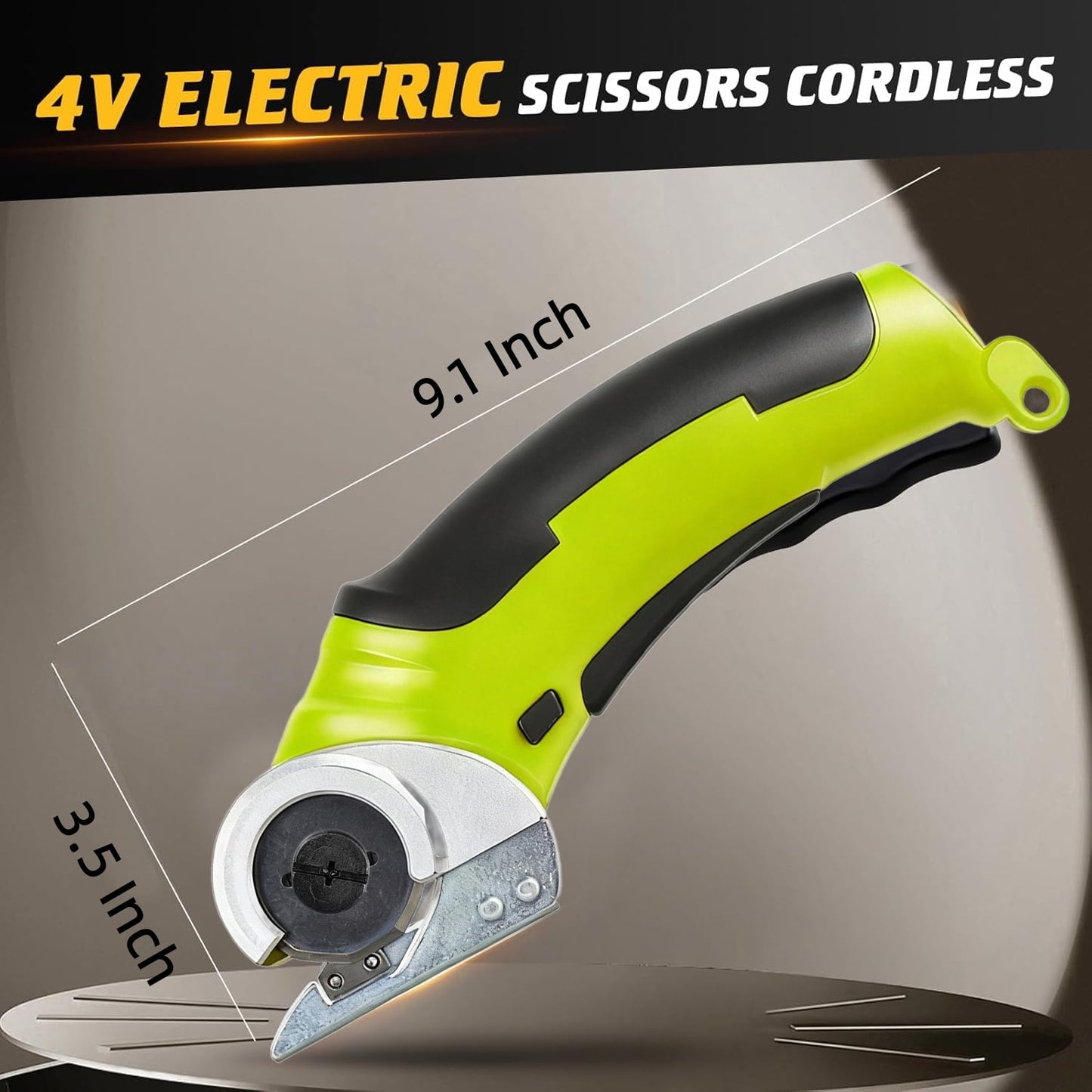 Behome Cardboard Cutter, Rechargeable Electric Box Cutter with 2 Blades&Safety Lock, Electric Scissors for Leather Carpet Plastic Cutting, Green