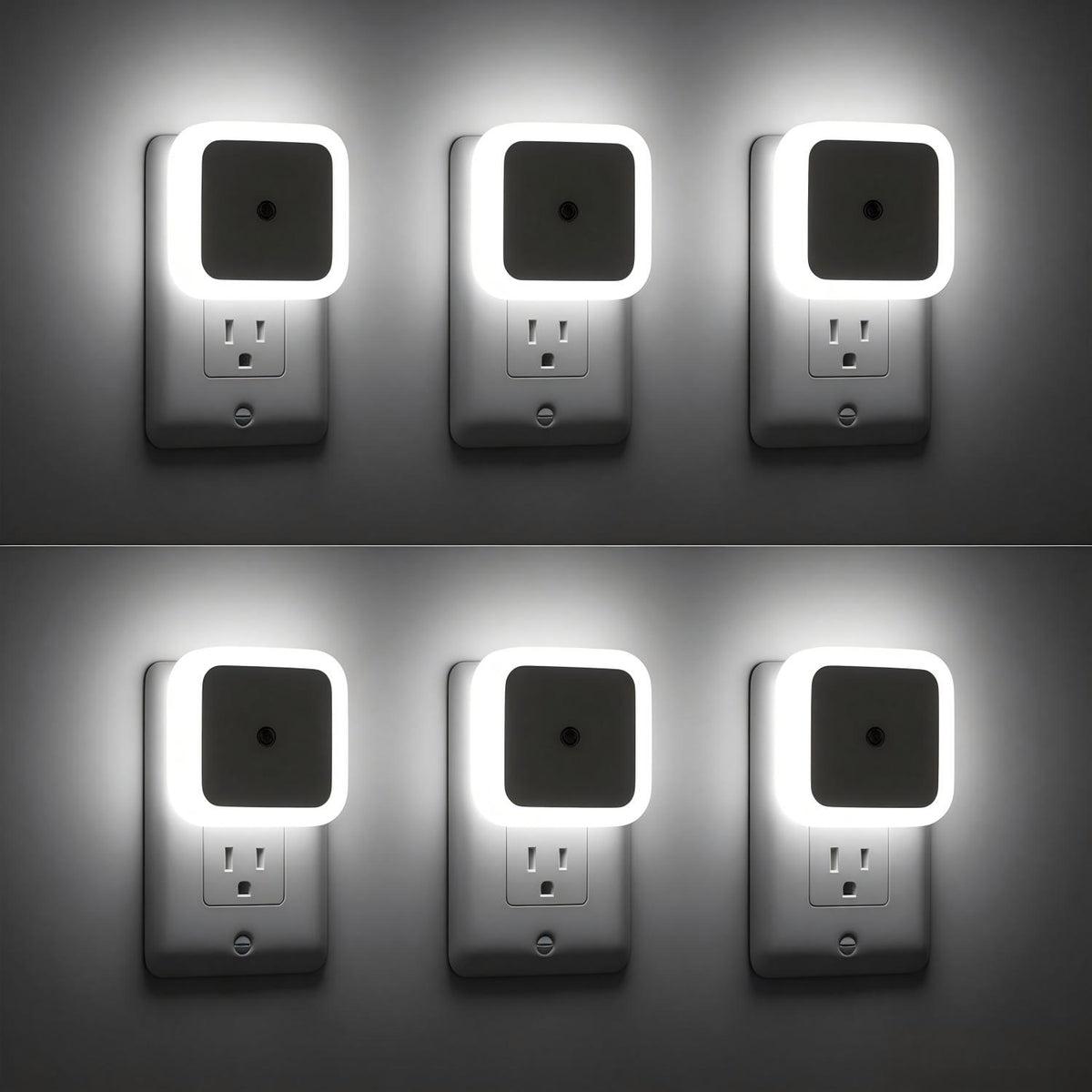 BN-LINK Night Light with Smart Sensor, Auto-On/Off, Dusk to Dawn Night Lights Plug into Wall 6-Pack, LED Night Lamp for Bedroom, Bathroom, Hallway, White