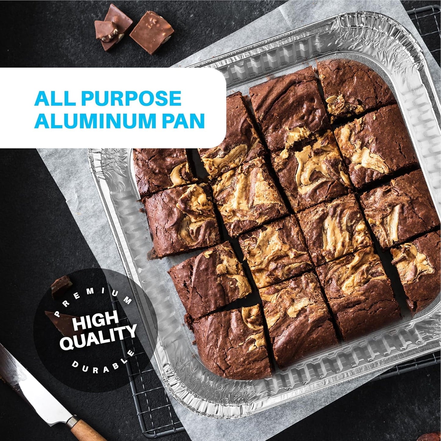 Behome 30 Pack Aluminum Pans, 8x8 Square Disposable Aluminum Baking Cake Pans, Heavy Duty Aluminum Roasting Trays for Baking, Cooking Food