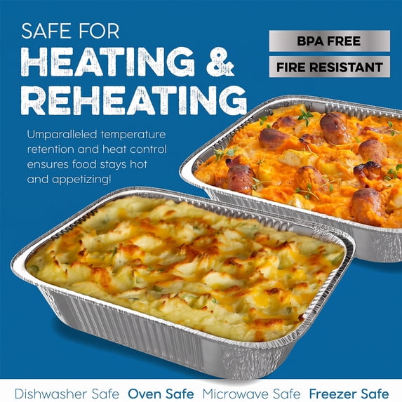 Behome 30 Pack Aluminum Pans, 10.31” x 12.8” Disposable Aluminum Baking Cake Pans, Heavy Duty Aluminum Roasting Trays for Baking, Cooking Food