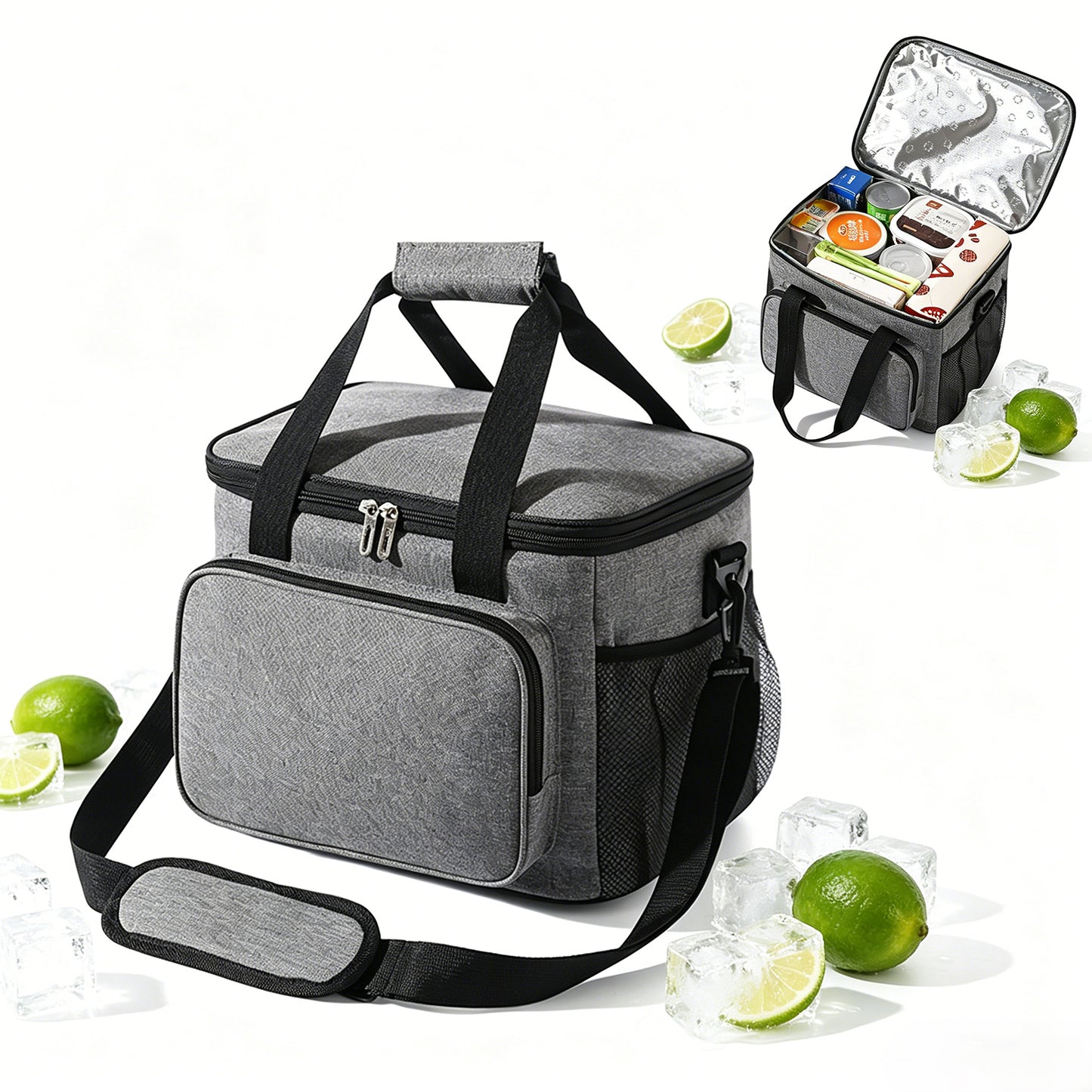 BN-LINK Soft Cooler Bag, 48 Cans Leakproof Insulated Bag,Portable Insulated Cooling for Lunch, Beach, Drink, Beverage, Travel, Camping,Picnic,Gray