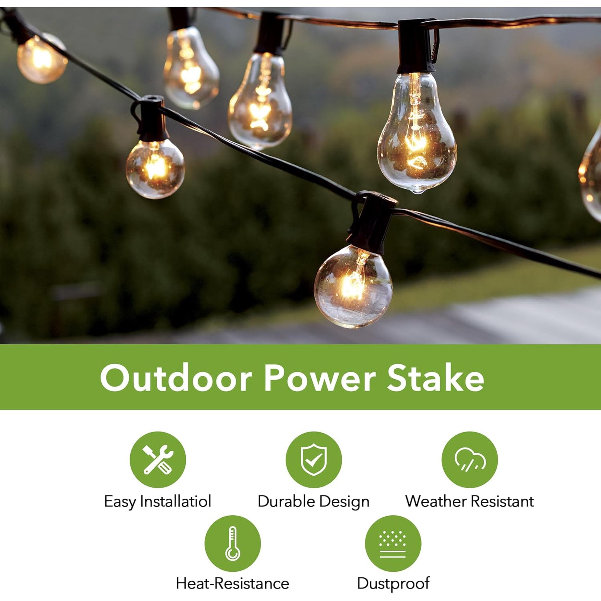 BN-LINK Outdoor Power Stake Timer Waterproof, Power Strip with 6 Grounded Outlets and 6FT Extension Cord, 100FT Wireless Remote Control, Dusk to Dawn Sensor Timer for Lights and Courtyard Decoration