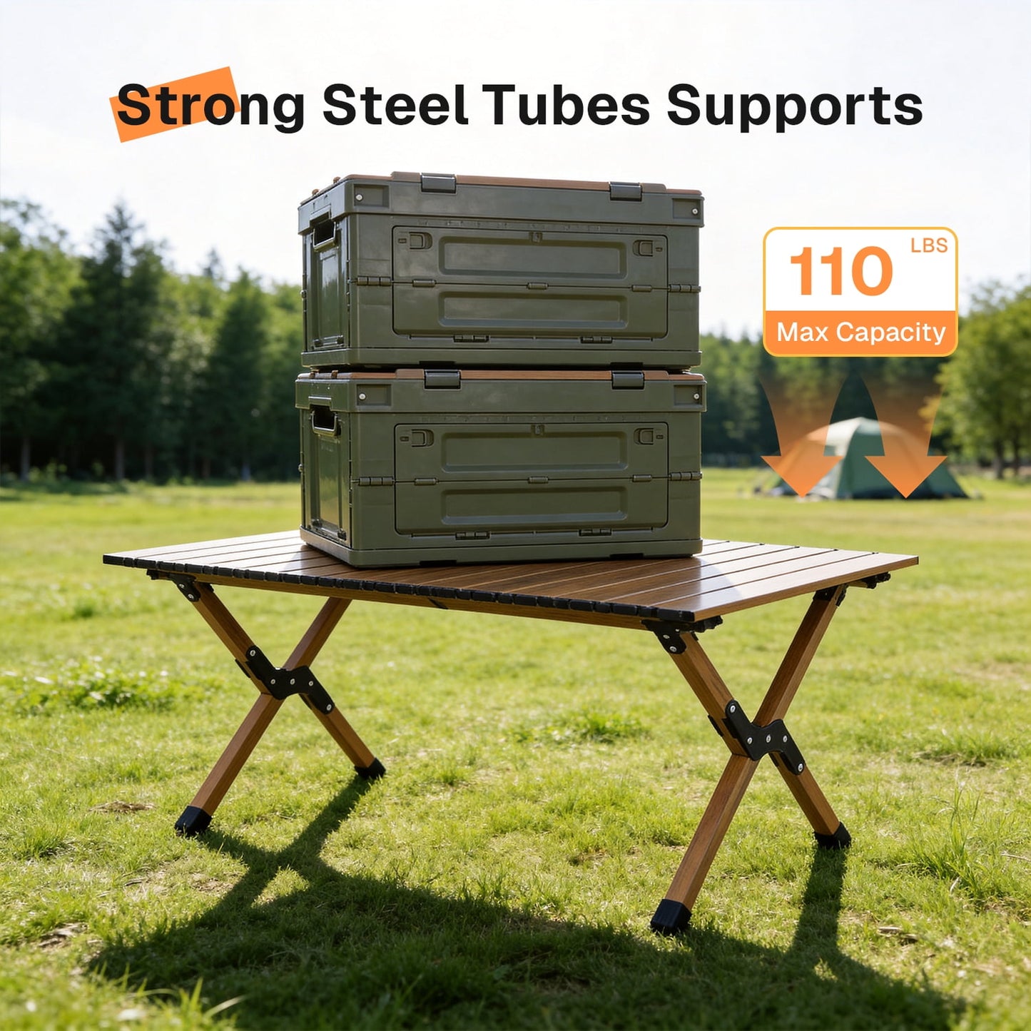 BN-LINK Folding Table Camping Table for Outdoor Barbecue Picnic Table Outdoor Table Garden Table,Lightweight with Carry Bag,35.4" L x 23.6" W x 17.7" H