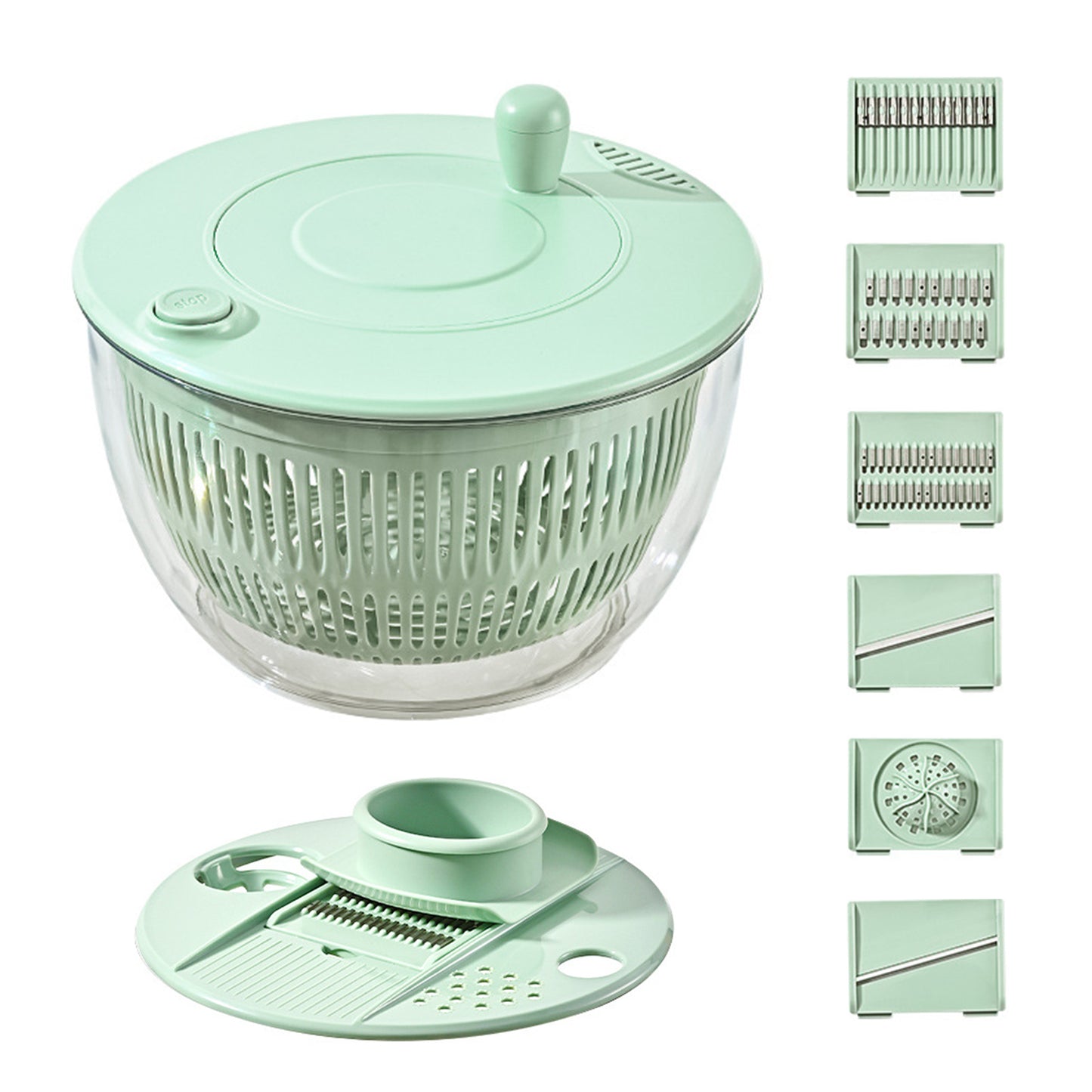 Behome Salad Spinner with Drain, 4.2 Quart Large Lettuce & Fruit Washer with 6 Blades, Multi-Use Lettuce Spinner, Vegetable Dryer for Spinning, and Draining