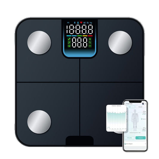 Behome Smart Body Scale, Bluetooth Digital Weight Scale with 25 Body Metrics, Large Color Display Bathroom Scale for Body Fat,Muscle Mass & More, 400 lb Capacity
