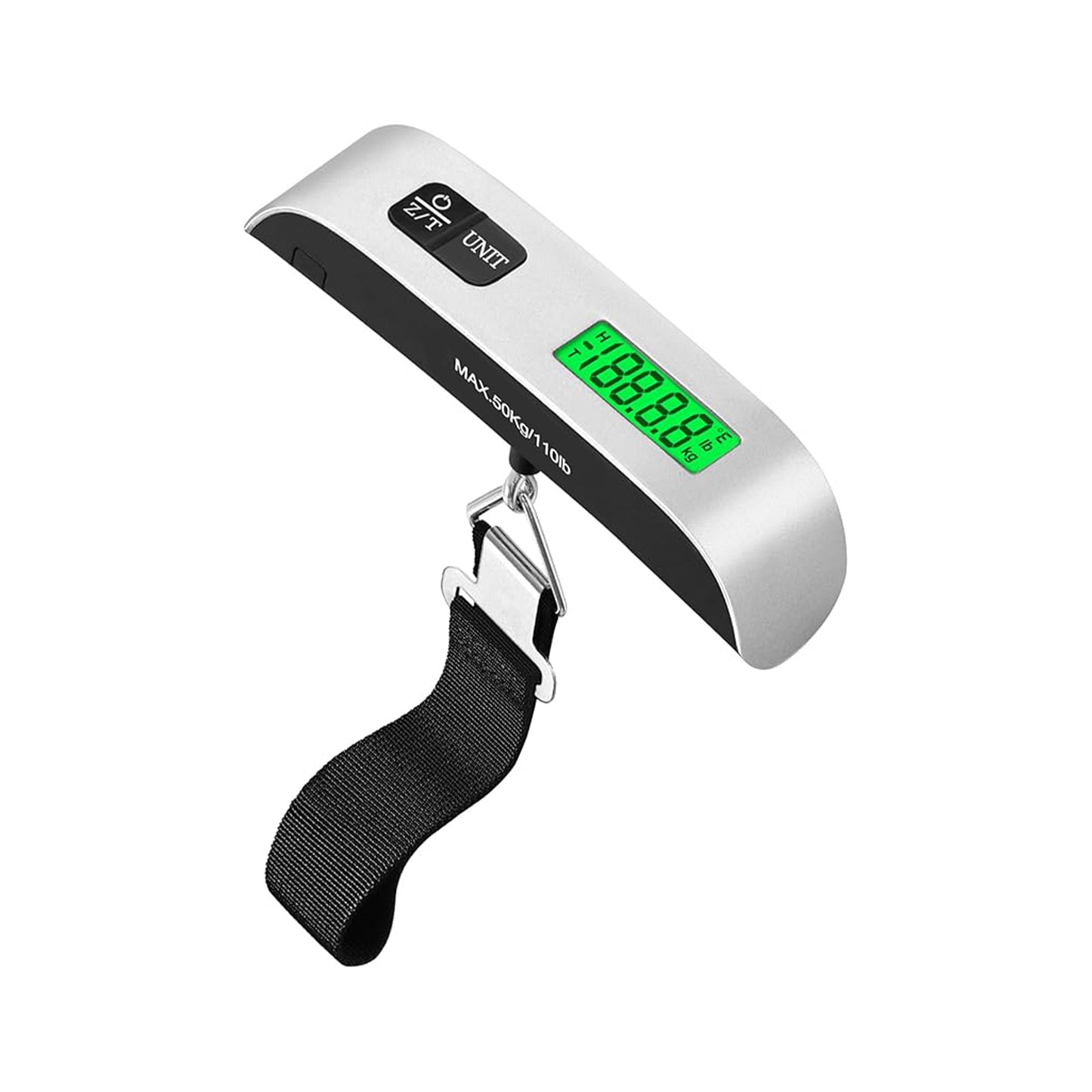 Behome Digital Luggage Scale, Hanging Baggage Scale with Temperature Sensor, Portable Travel Suitcase Weighing Scale with LCD Display, 110 Pounds, Battery Included